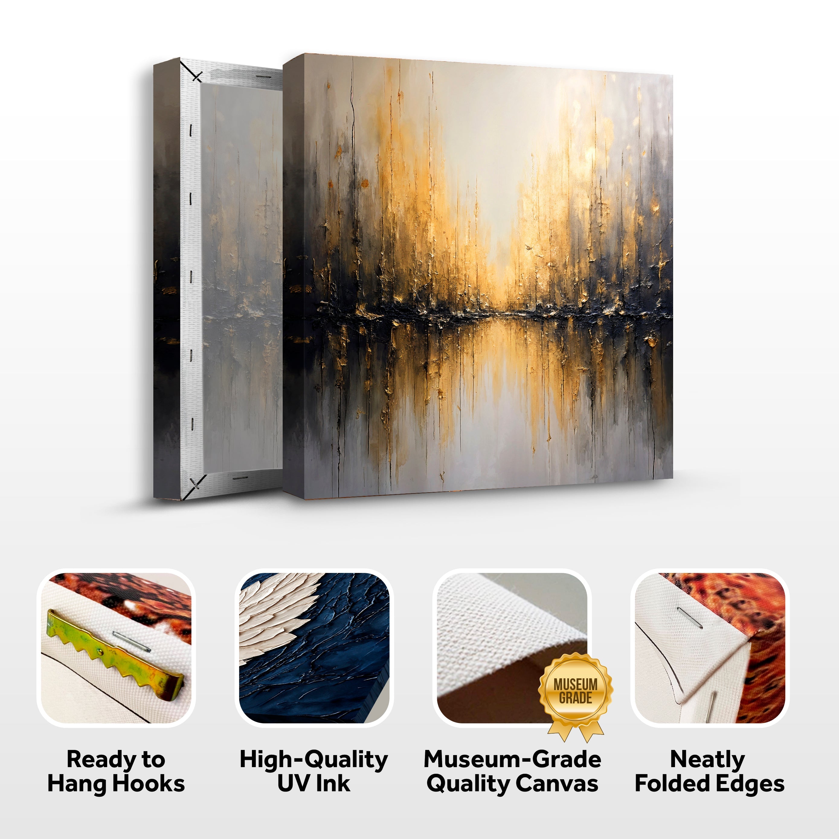 Golden Reflections Abstract Wall Art on sale at MyriadMart
