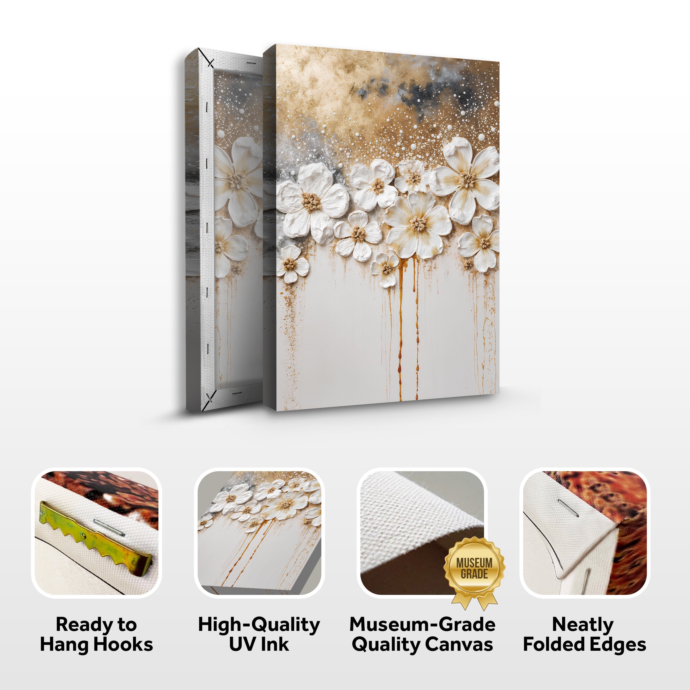 Gold Floral Wall Art on sale at MyriadMart