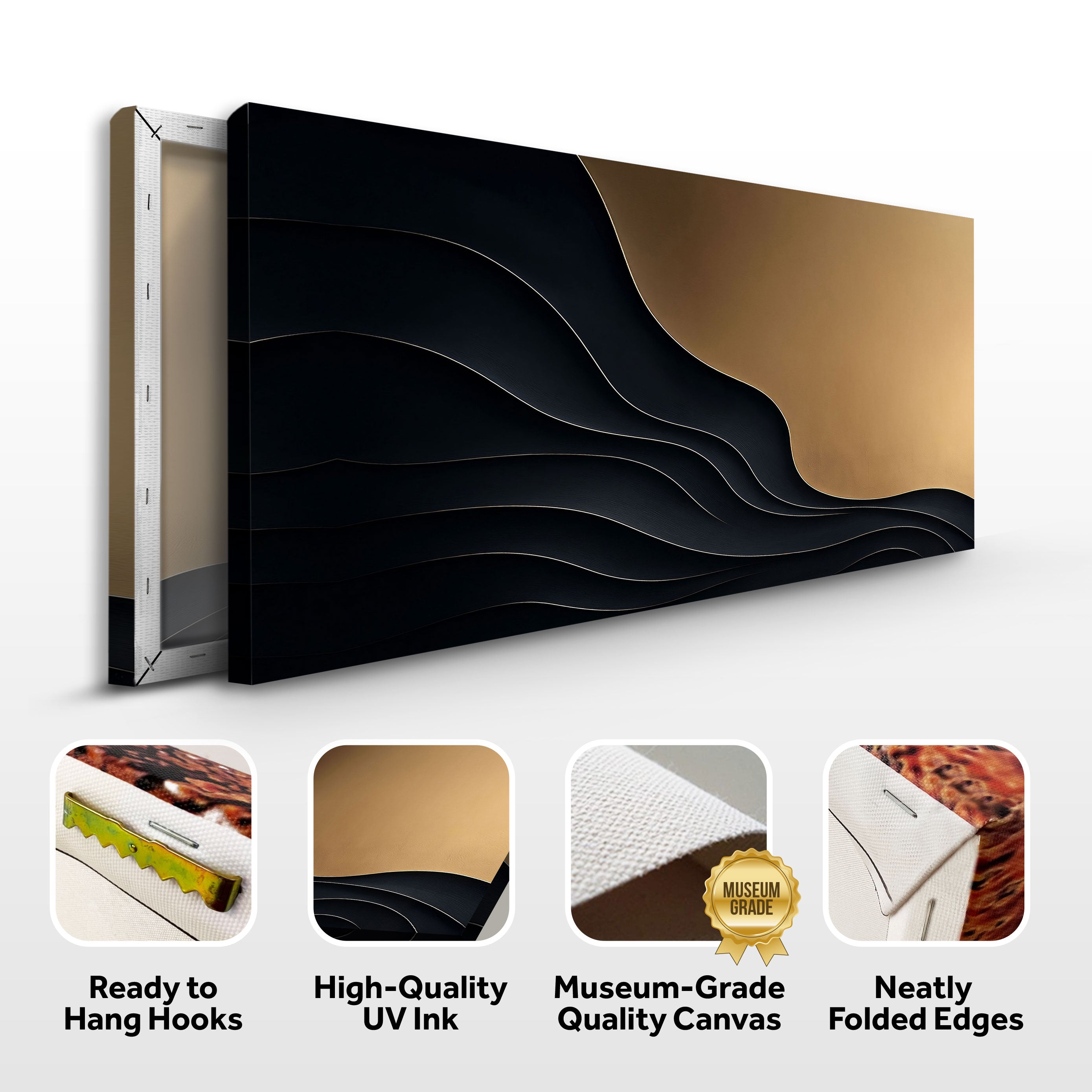 Black And Gold Minimalist Abstract X on sale at MyriadMart