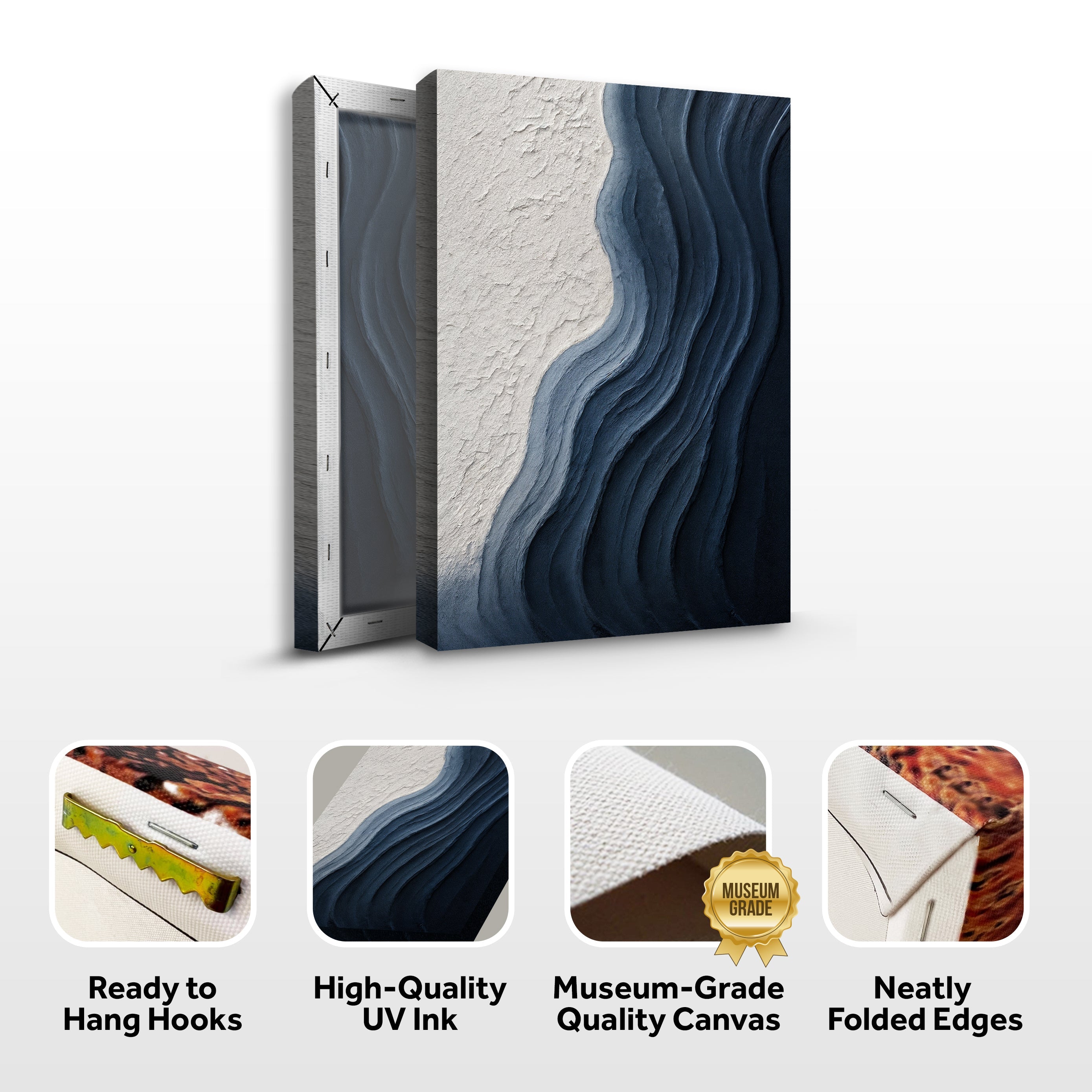 Abstract Minimalist Wave Impasto Wall Art on sale at MyriadMart