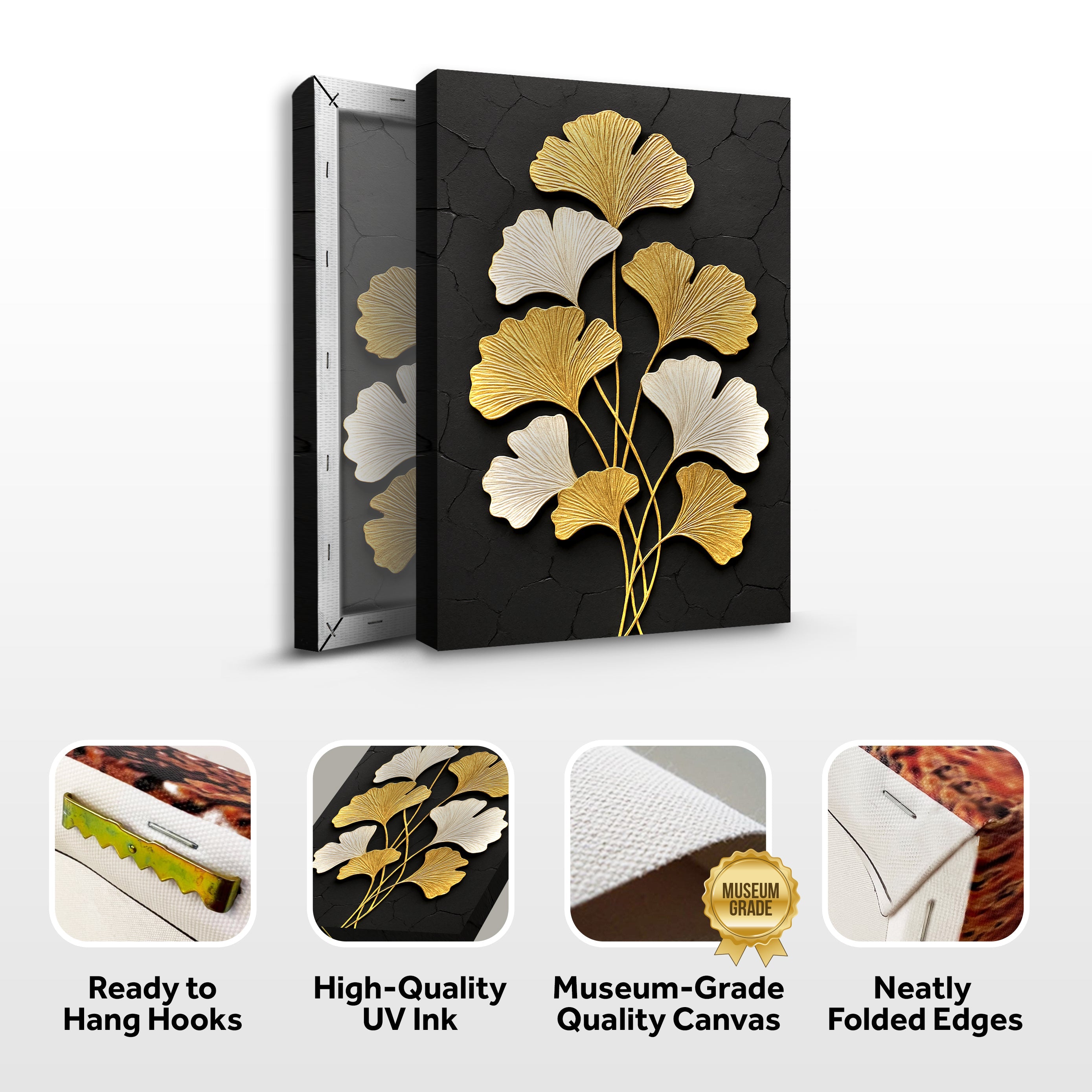 Golden Ginkgo Wall Art on sale at MyriadMart