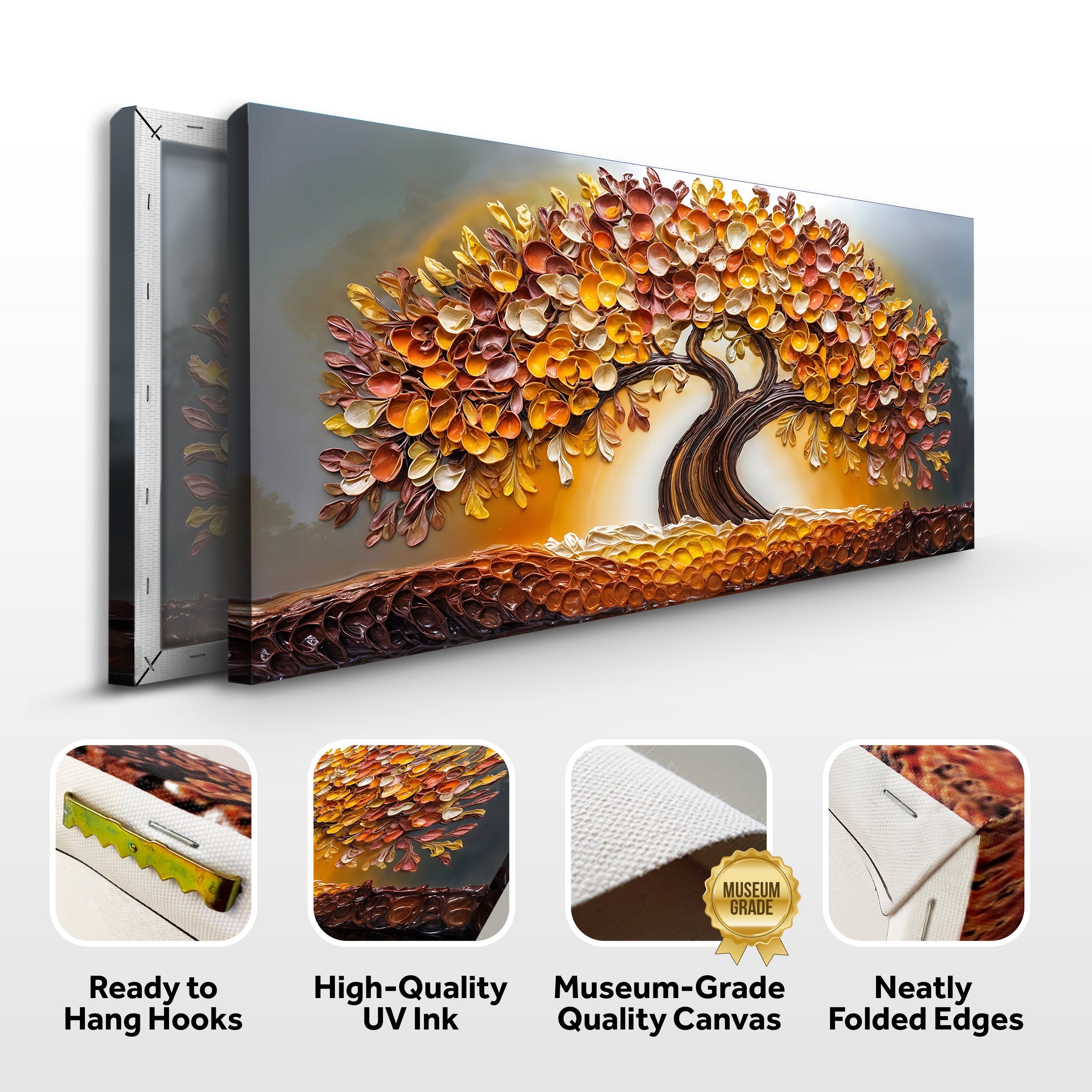 Golden Autumn Impasto Wall Art on sale at MyriadMart
