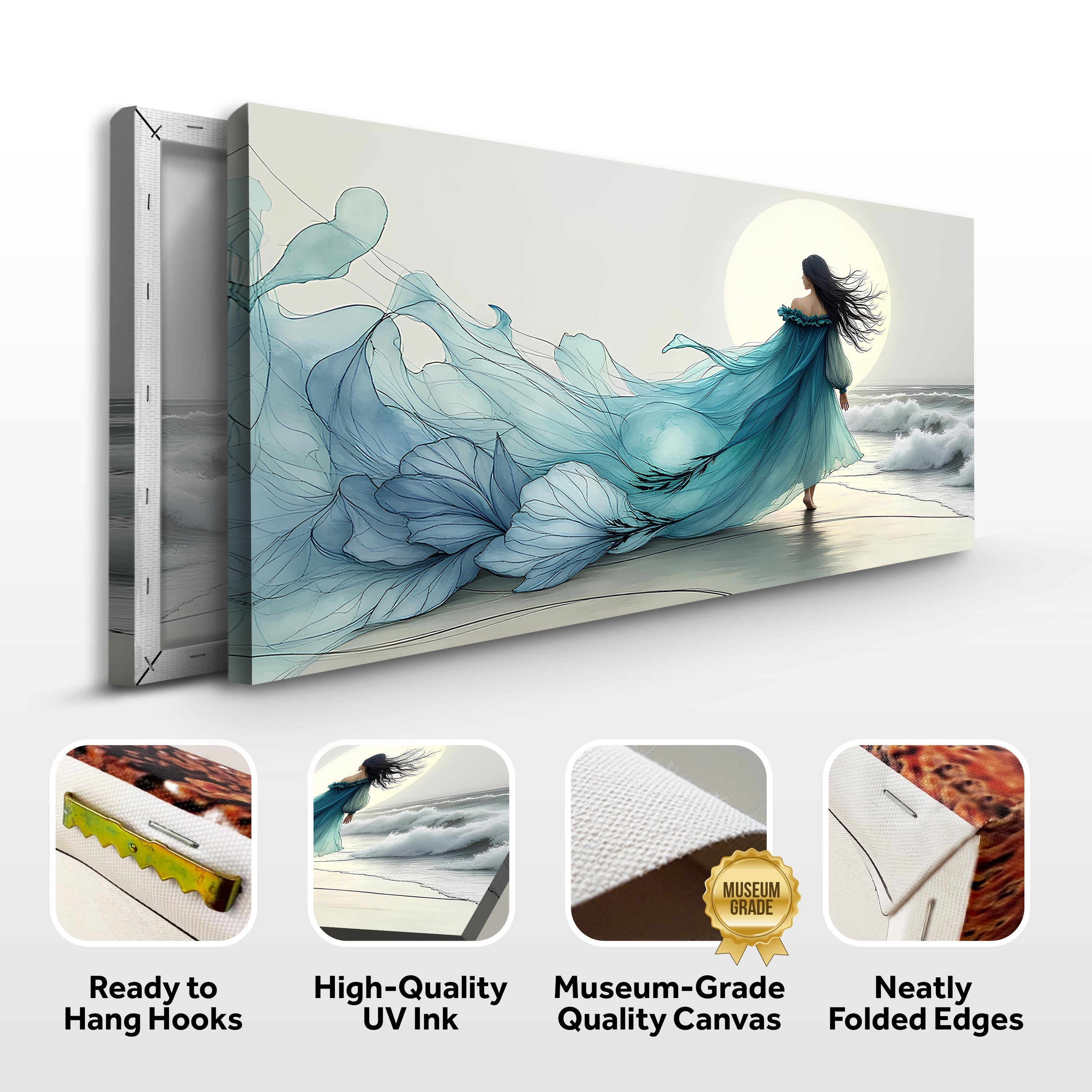 Swirling Winds by the Ocean Abstract Wall Art on sale at MyriadMart