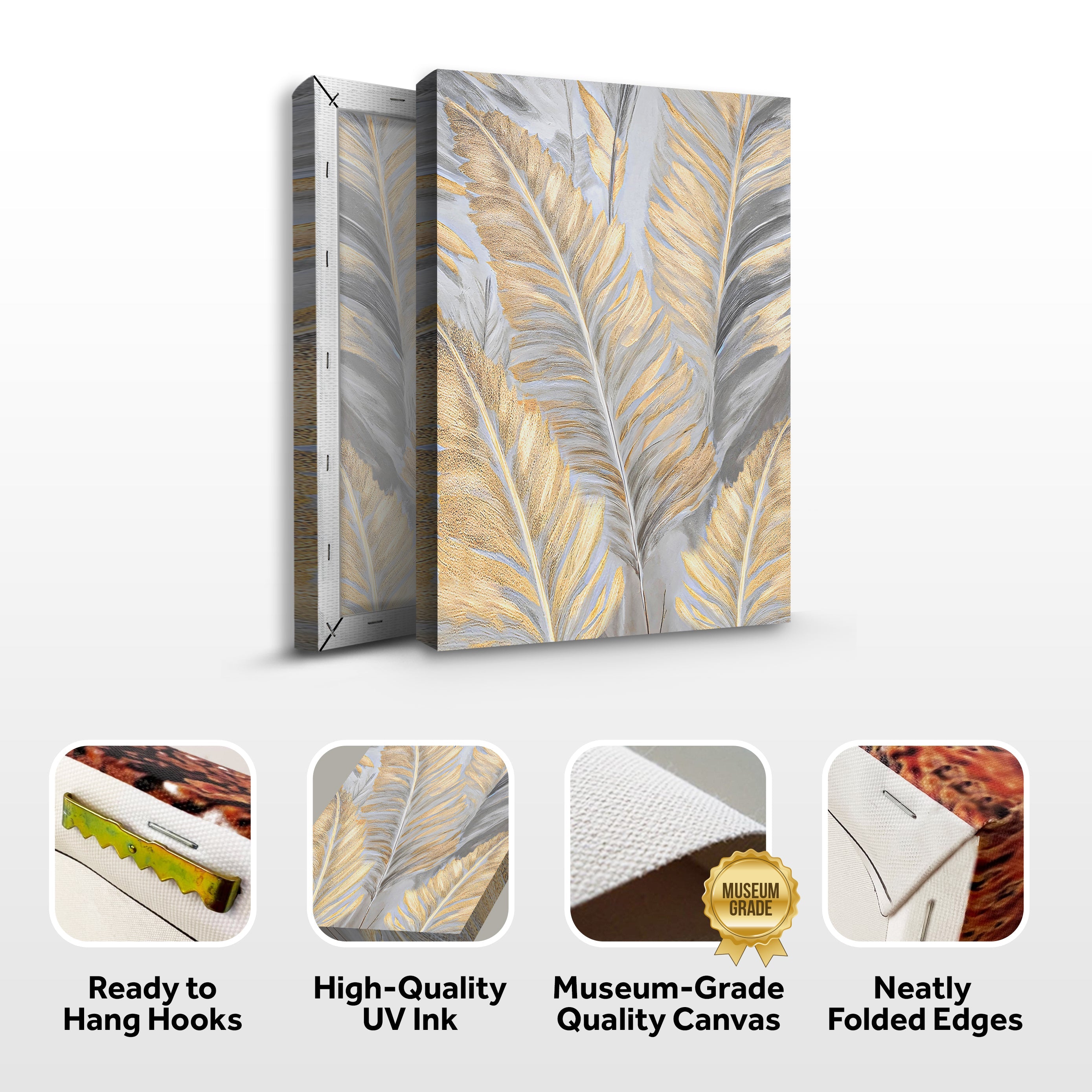 Luxury Gold and Silver Leaf Wall Art on sale at MyriadMart