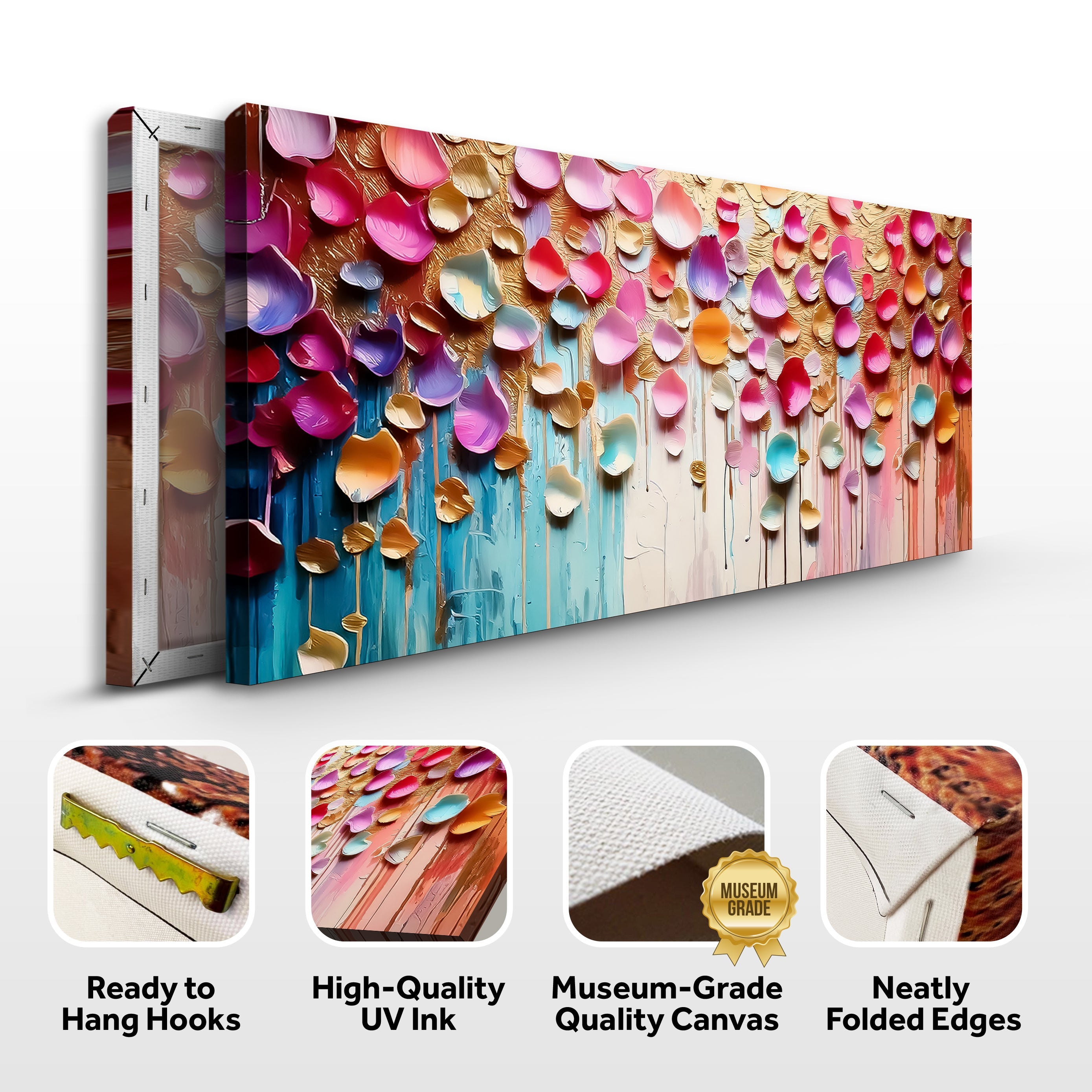 Vibrant Petals Impasto Wall Art on sale at MyriadMart