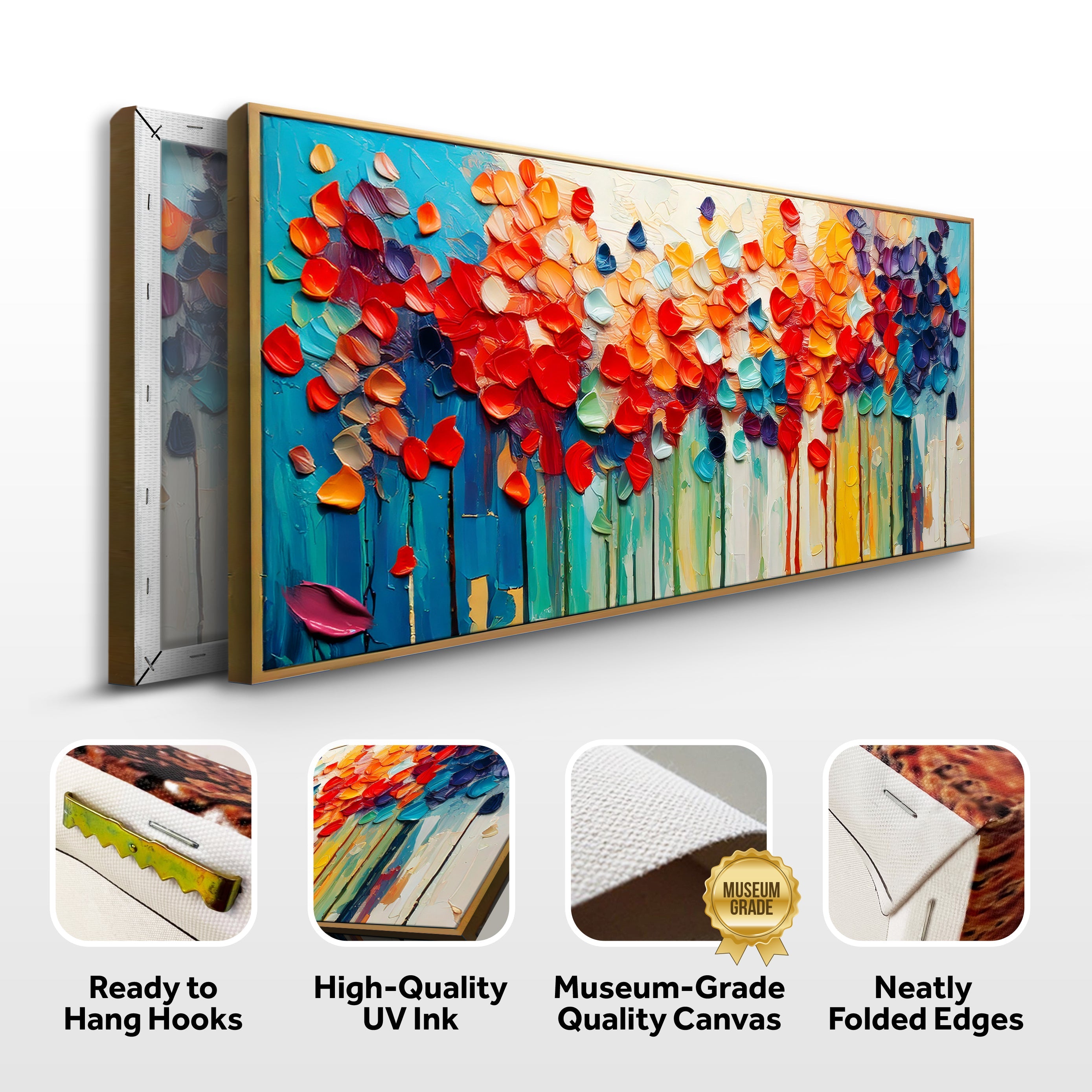 Colorful Petals Impasto Wall Art on sale at MyriadMart