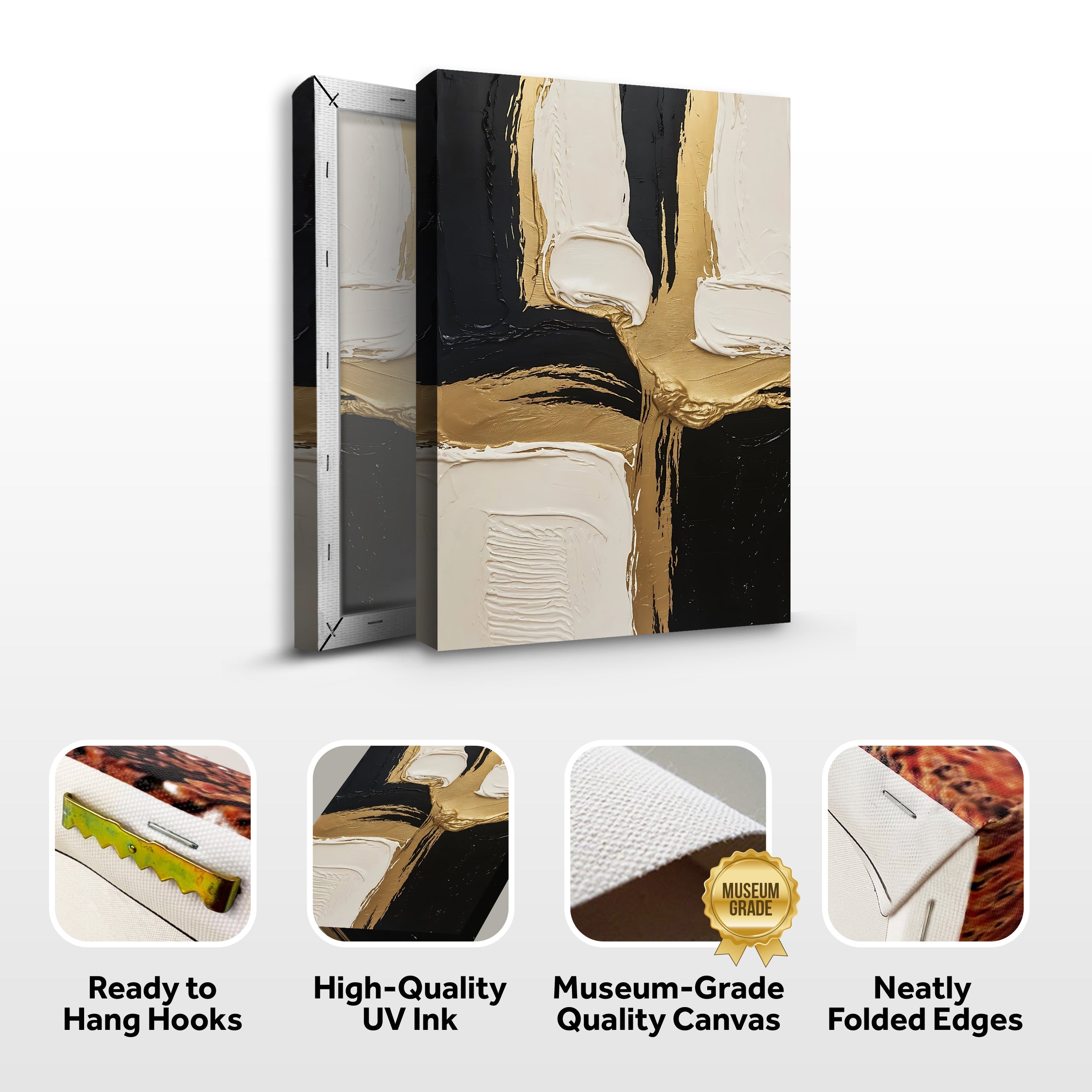 Black White and Gold Wall Art on sale at MyriadMart