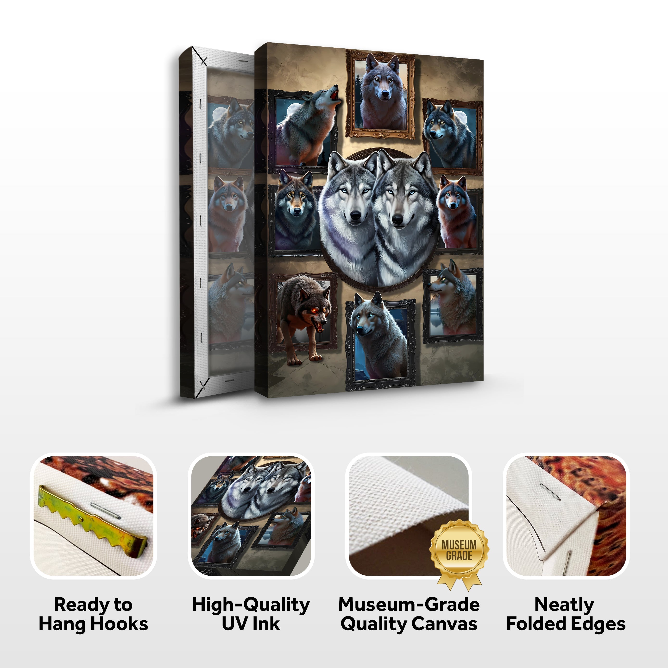 3D Wolf Collage Wall Art on sale at MyriadMart