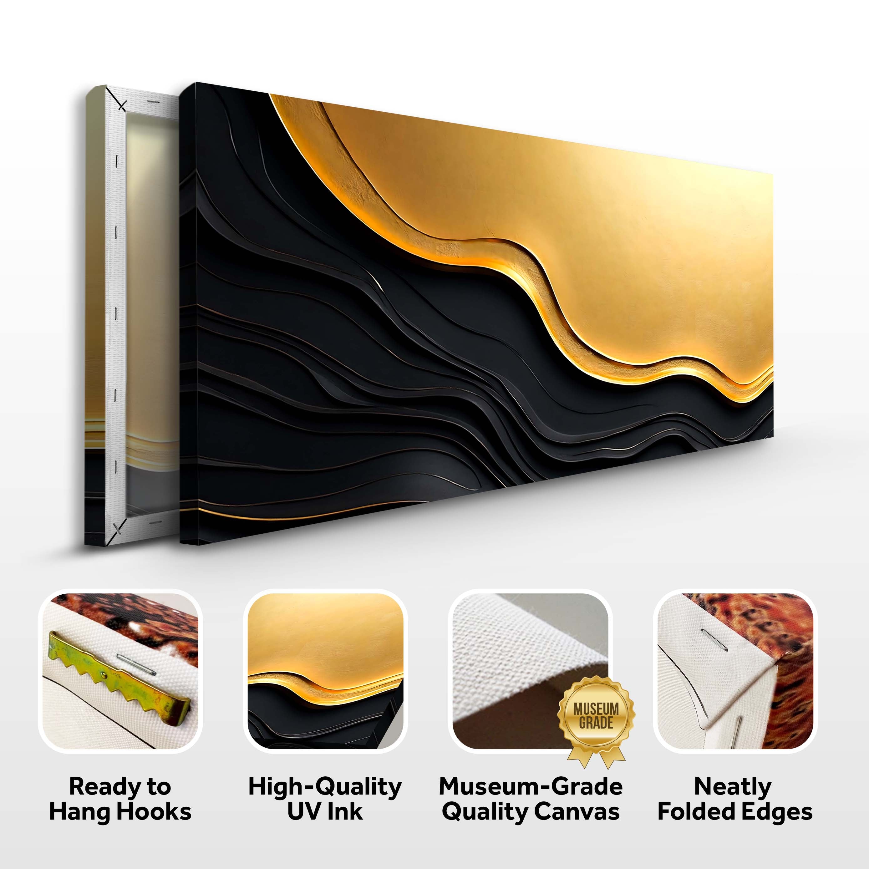 Black And Gold Minimalist Abstract V on sale at MyriadMart