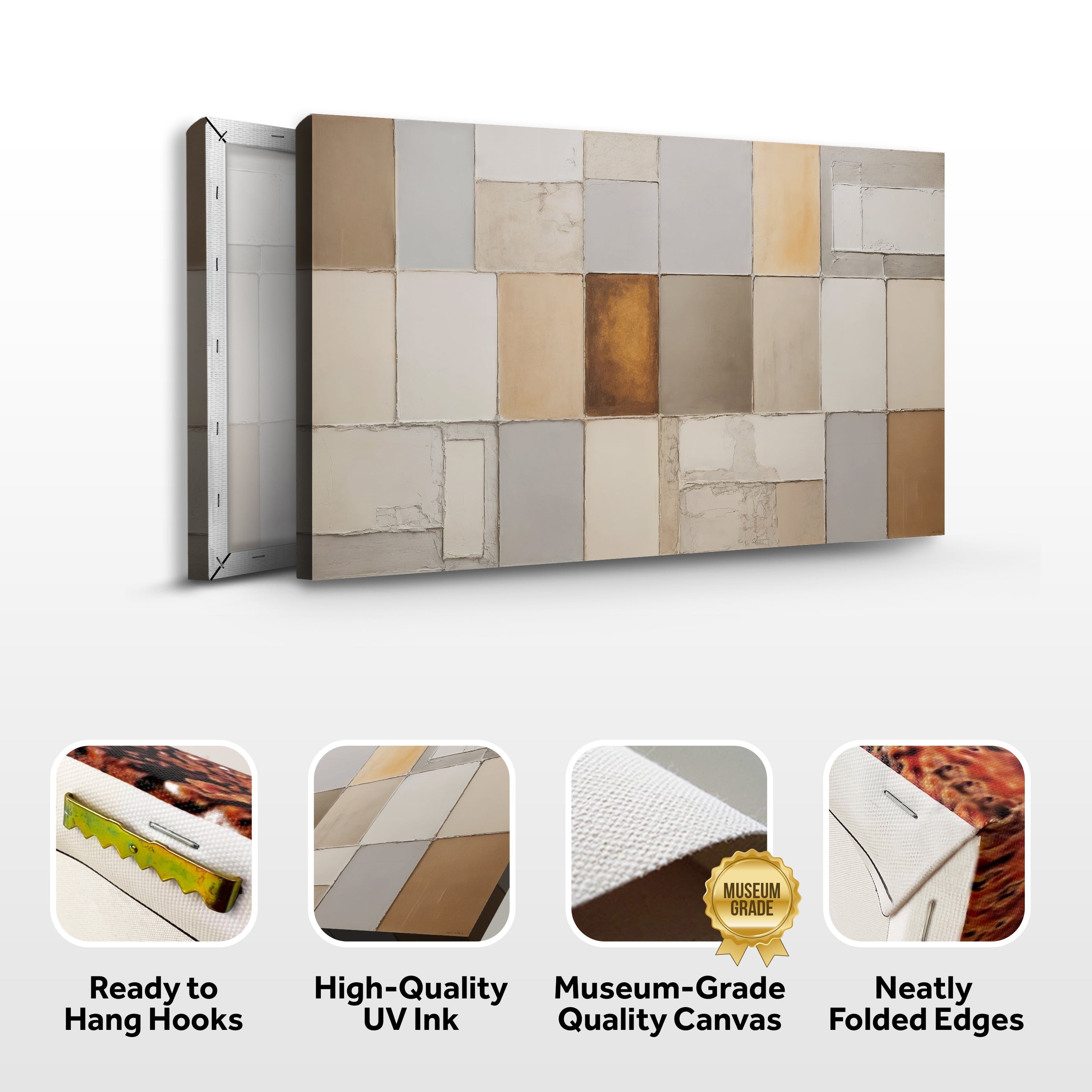 Earth Tones Patchwork Geometric Wall Art on sale at MyriadMart