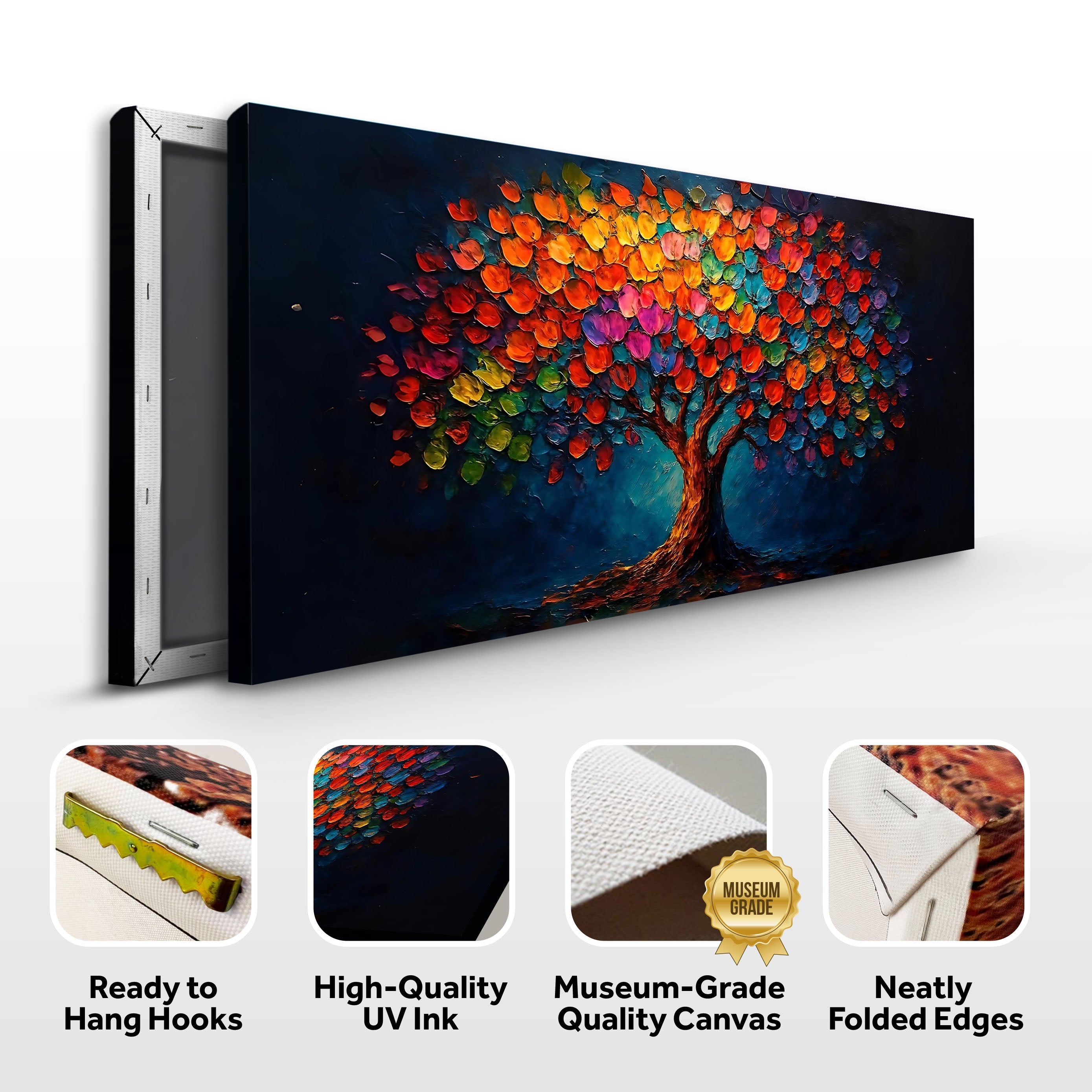 Rainbow Bloom Impasto Wall Art on sale at MyriadMart