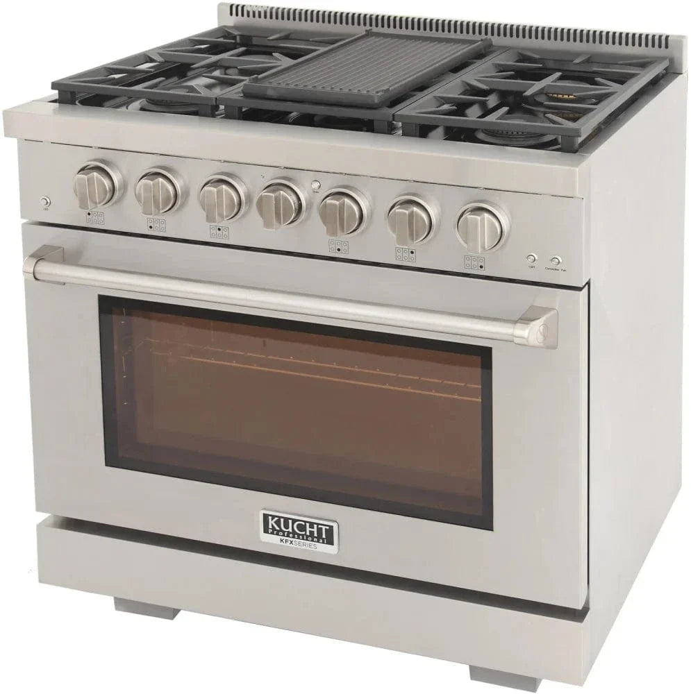 Kucht 36" Freestanding Professional Gas Range Liquid Propane KFX3600X/LP-S on sale at MyriadMart