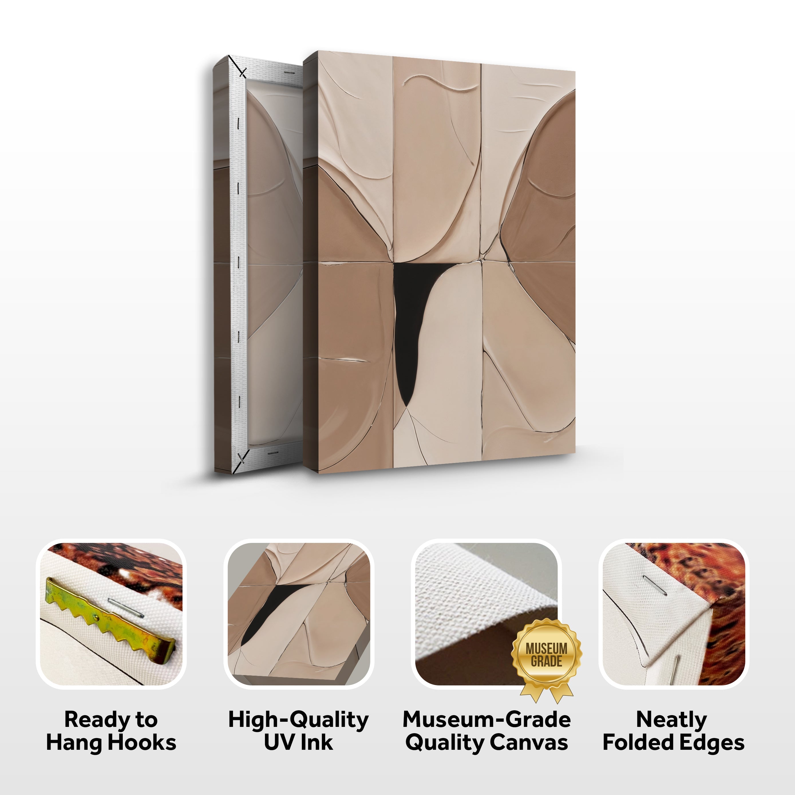 Neutral Abstract Boho Impasto Wall Art on sale at MyriadMart