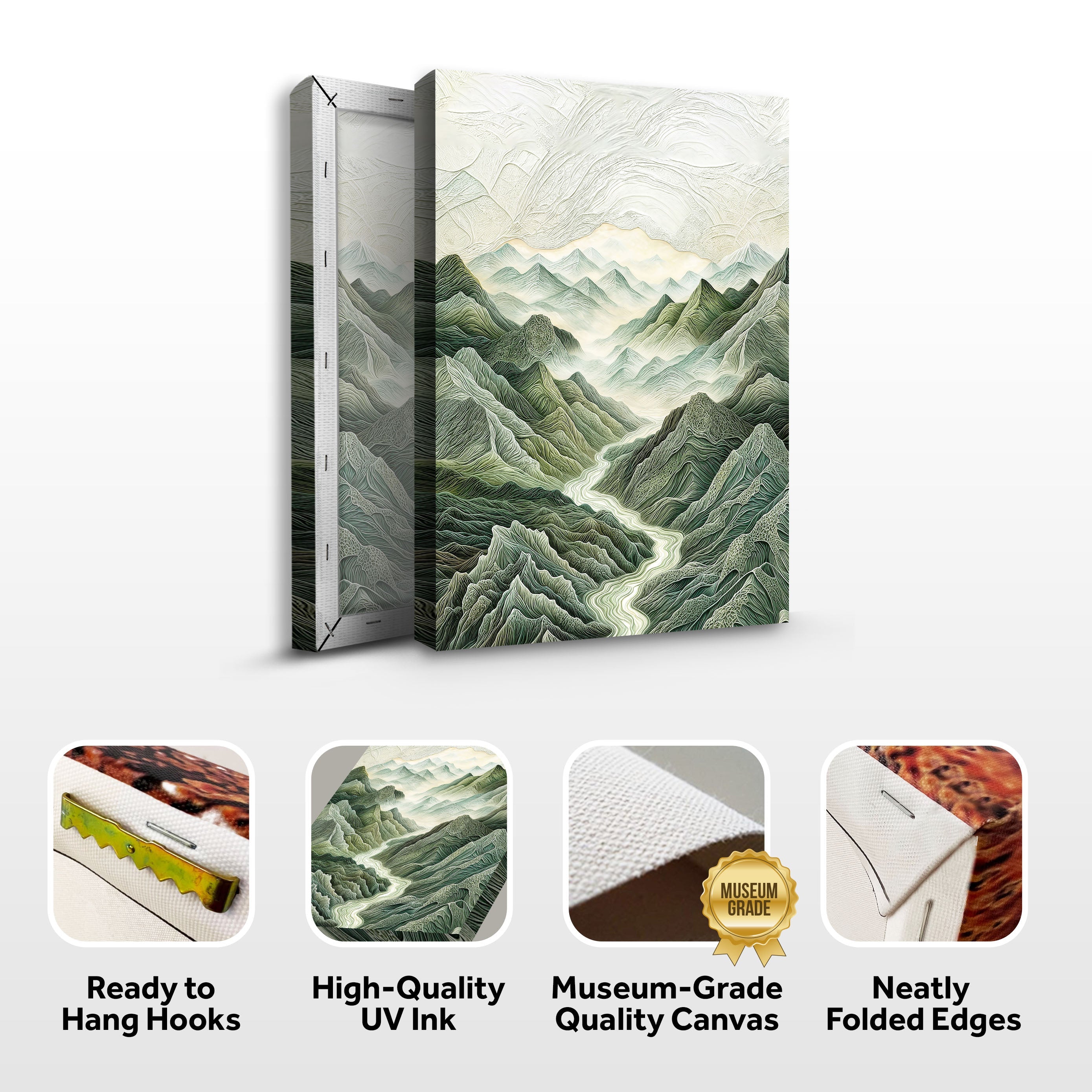 Abstract Mountain and River Landscape Wall Art on sale at MyriadMart