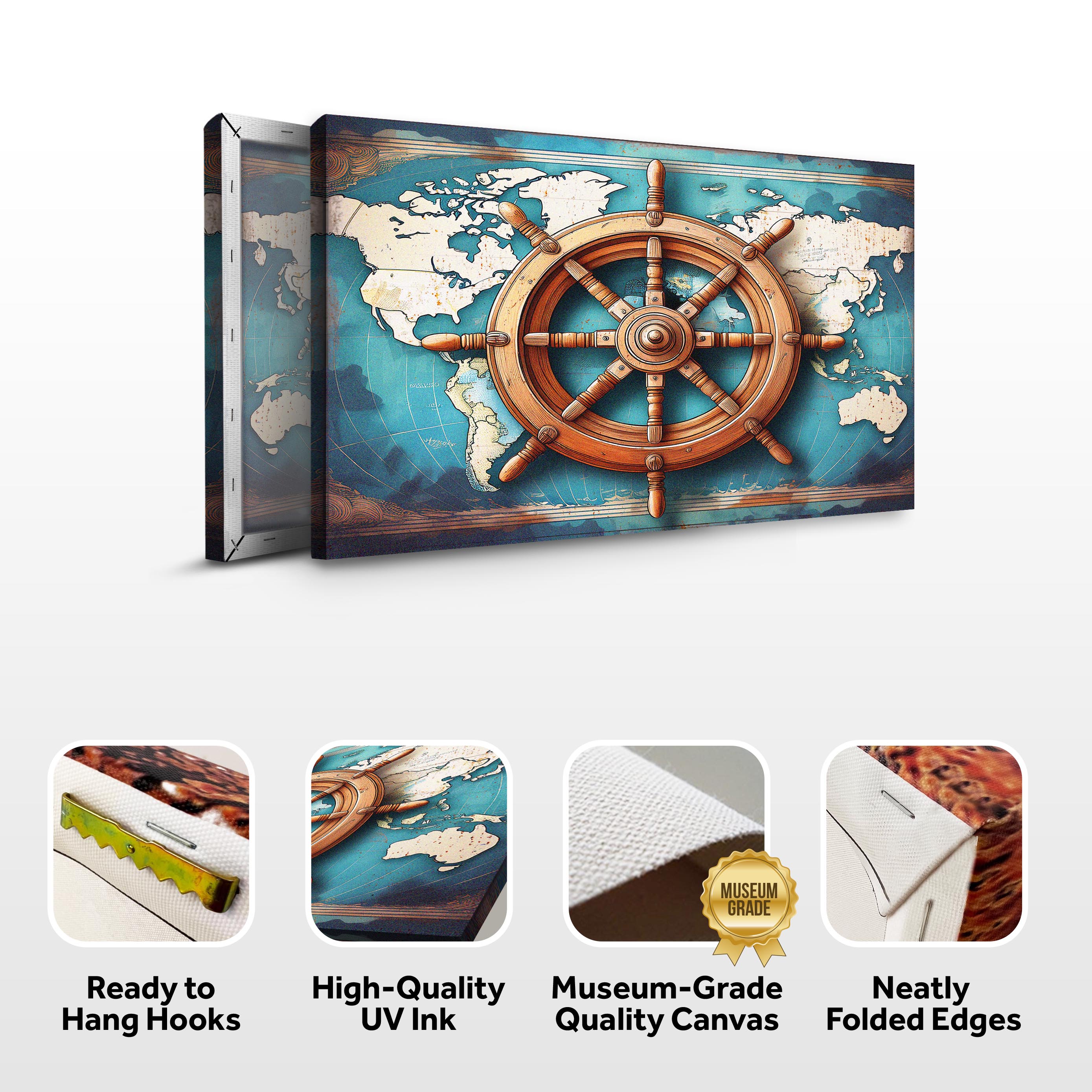 Sailboat Ship Wheel Coastal Wall Art on sale at MyriadMart