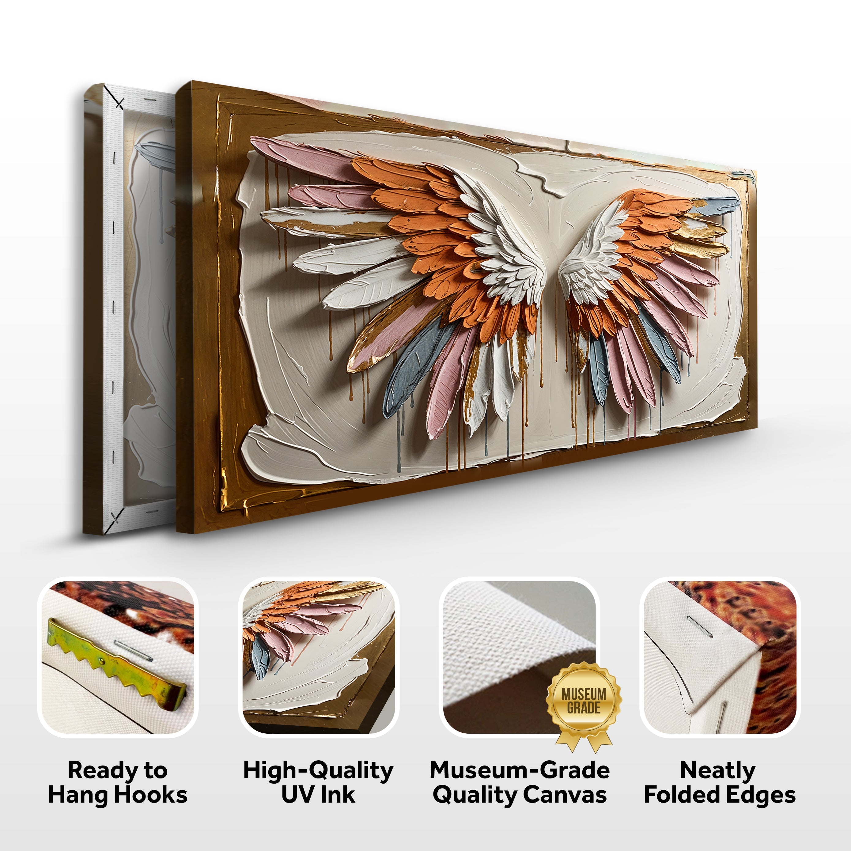 Angelic Wings Impasto Wall Art on sale at MyriadMart