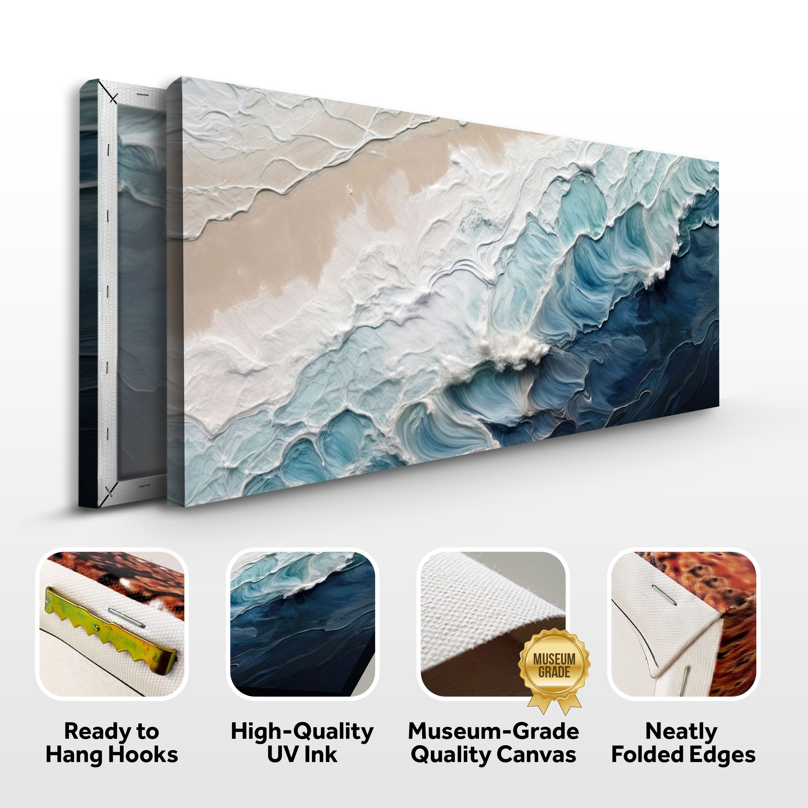 Crashing Coastal Waves Impasto Wall Art on sale at MyriadMart