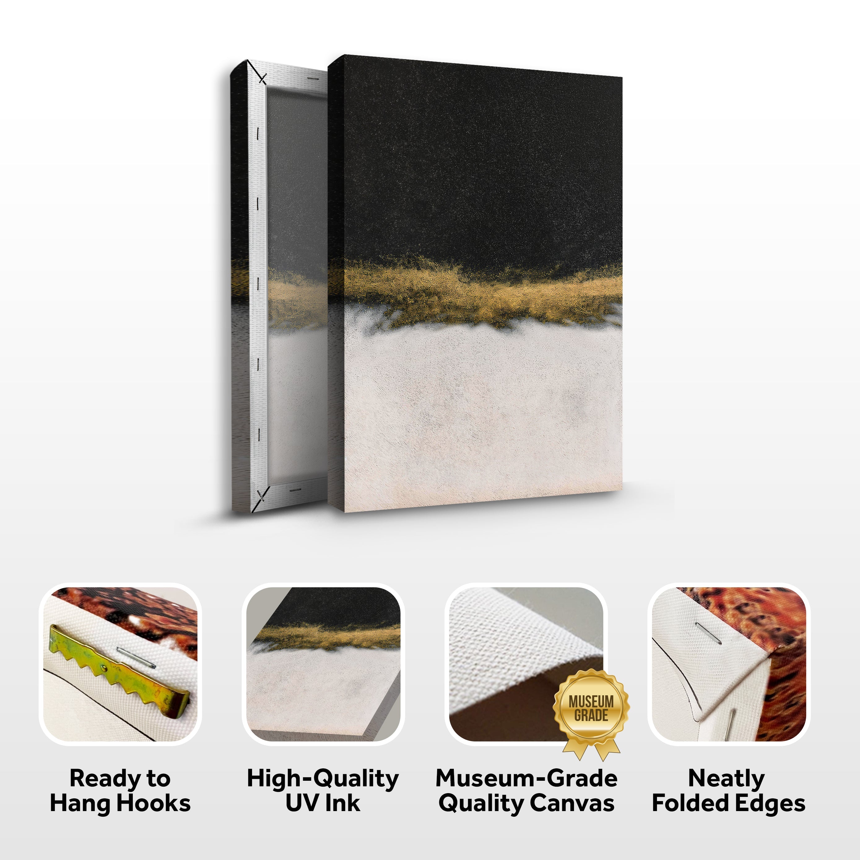 Minimalist Black and Gold Wall Art II on sale at MyriadMart