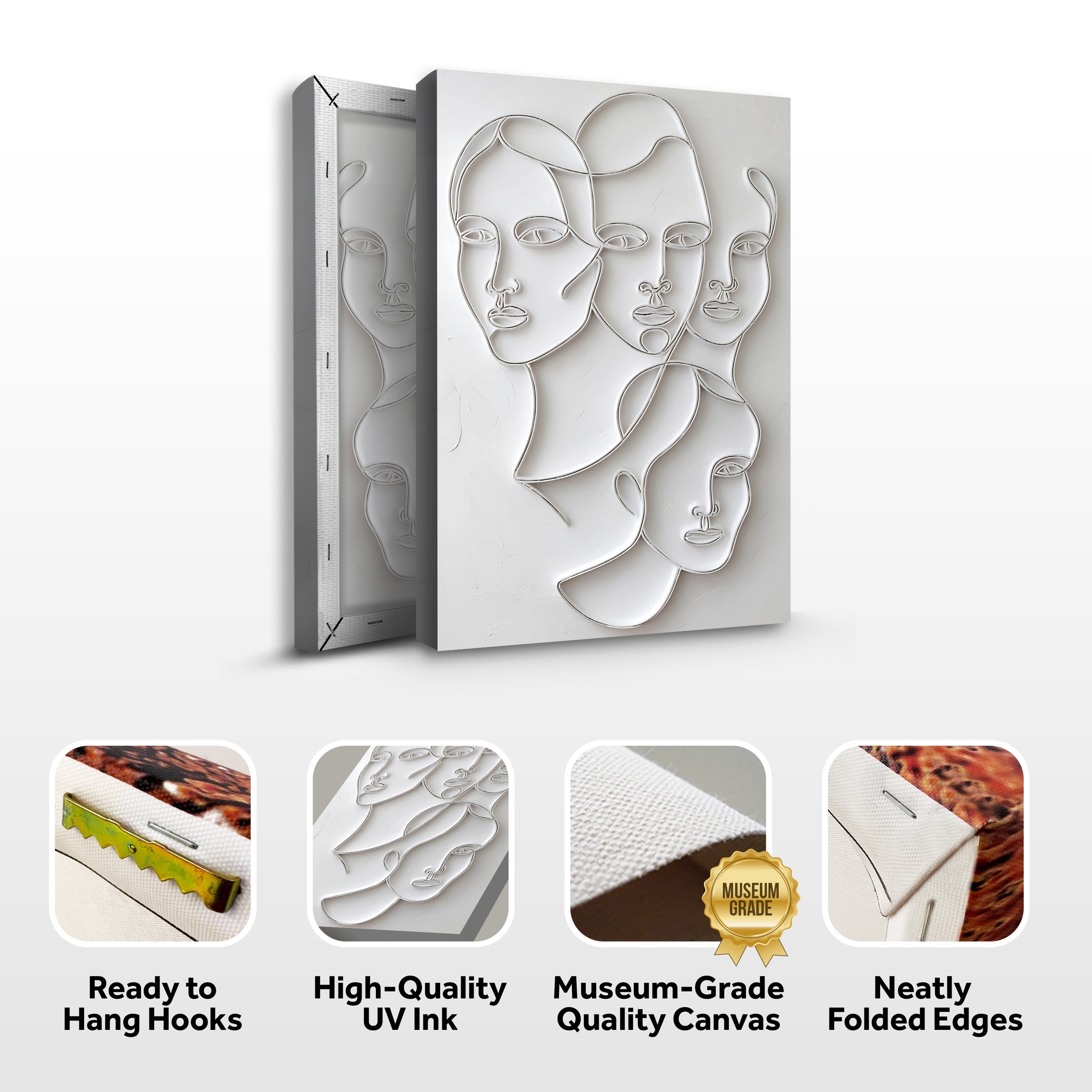 3D Minimalist Faces Wall Art on sale at MyriadMart