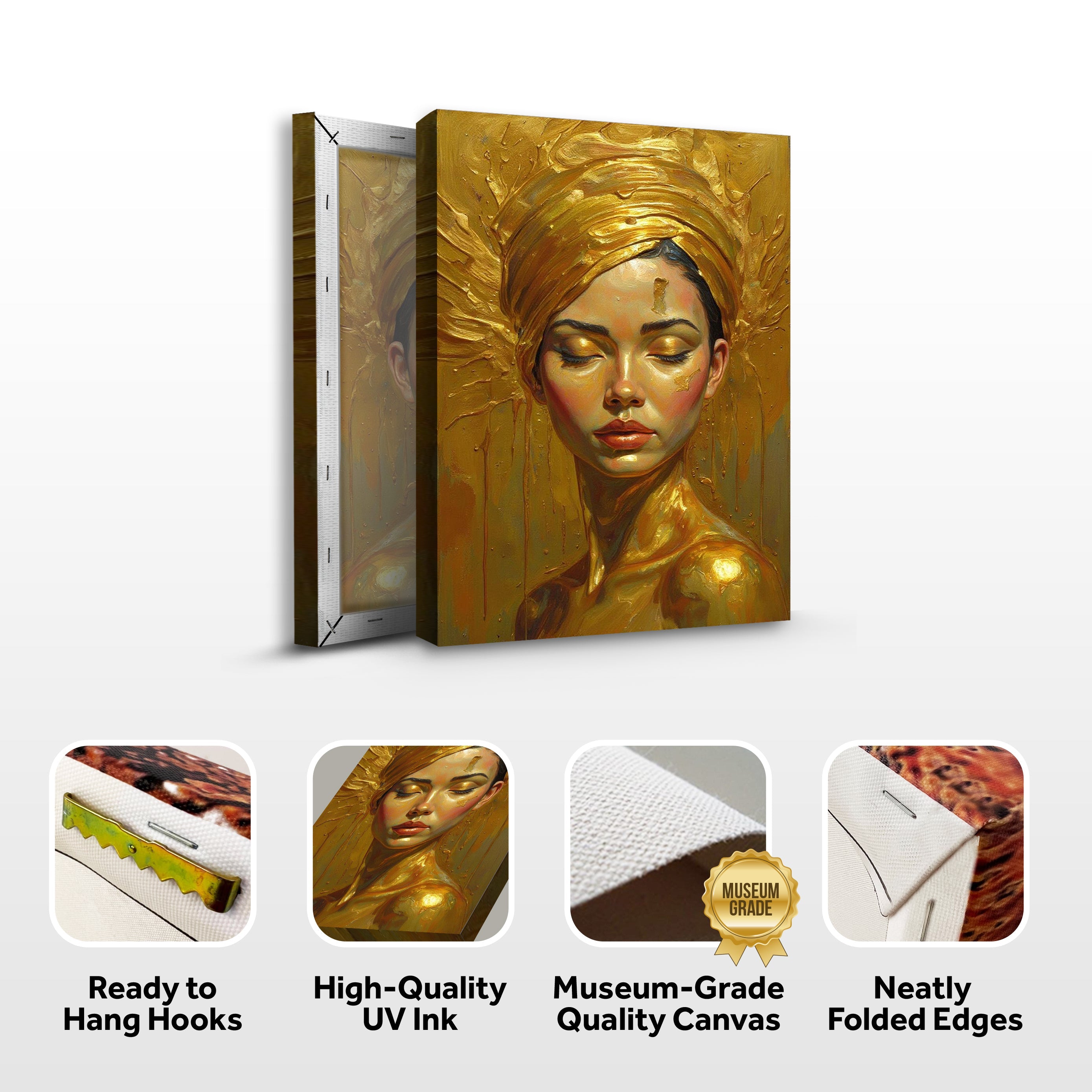 Woman's Golden Serenity Wall Art on sale at MyriadMart