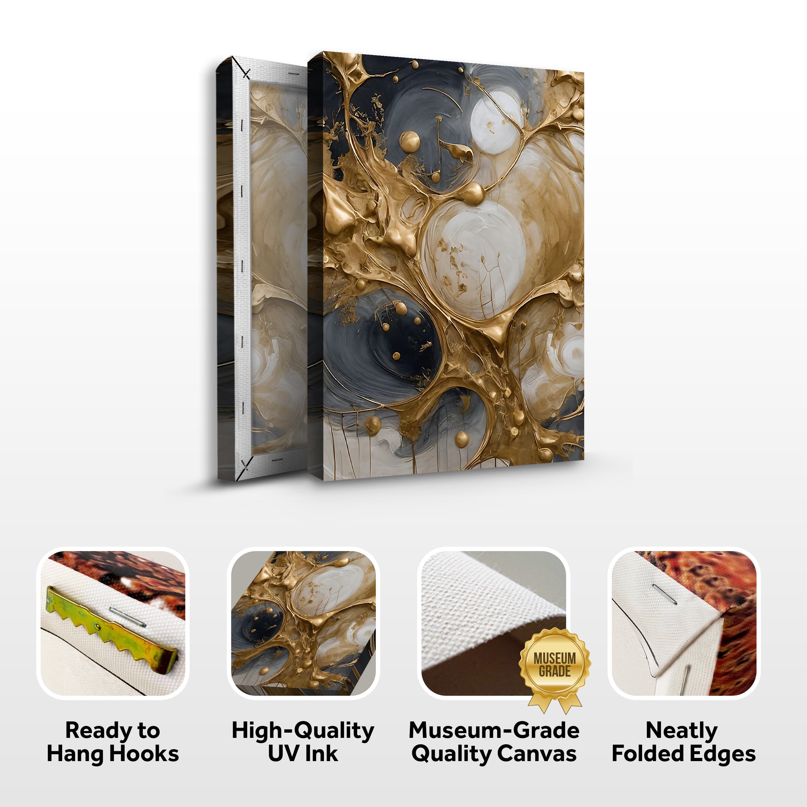 Black and Gold Splash Wall Art on sale at MyriadMart