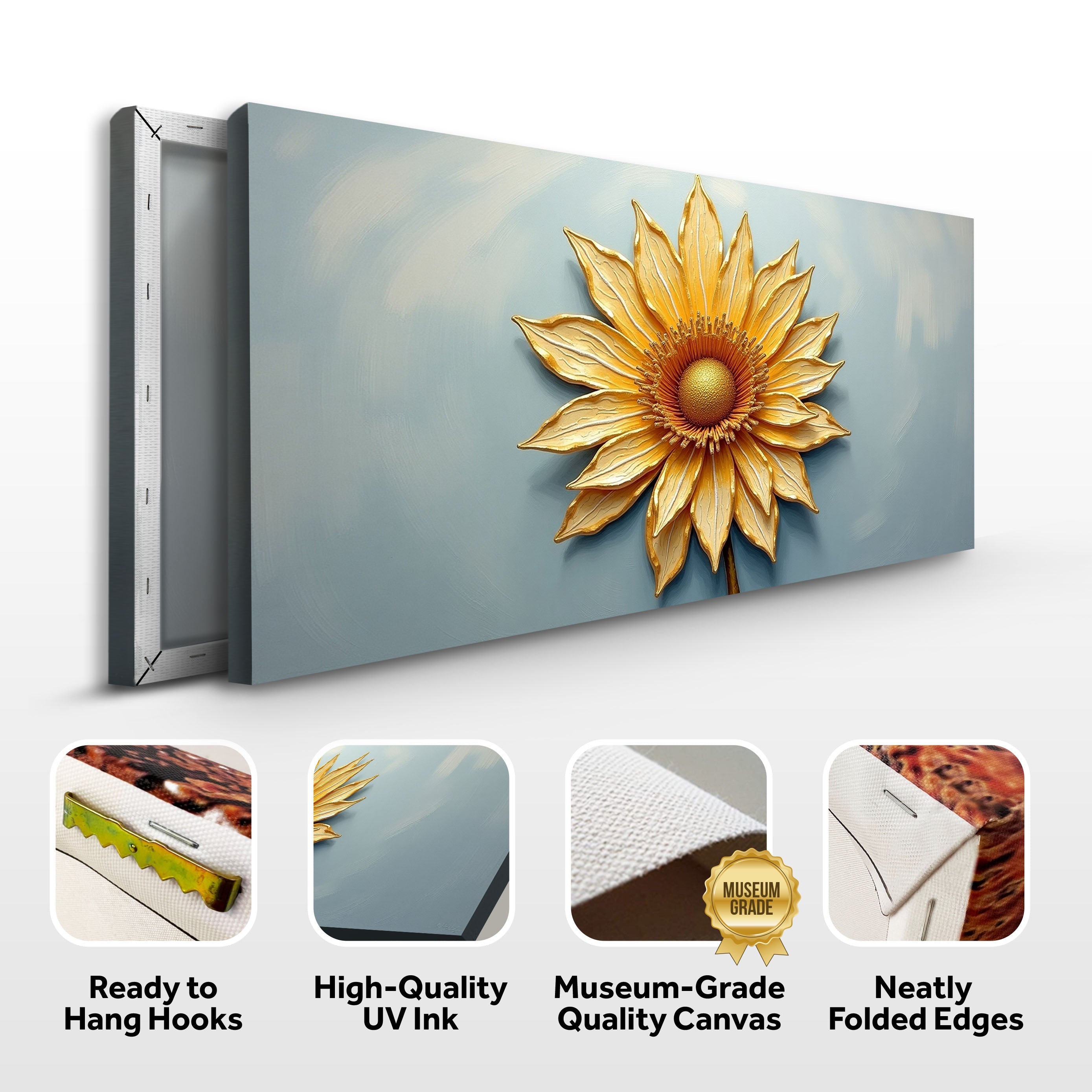 Golden Dandelion Minimalist Abstract Wall Art II on sale at MyriadMart
