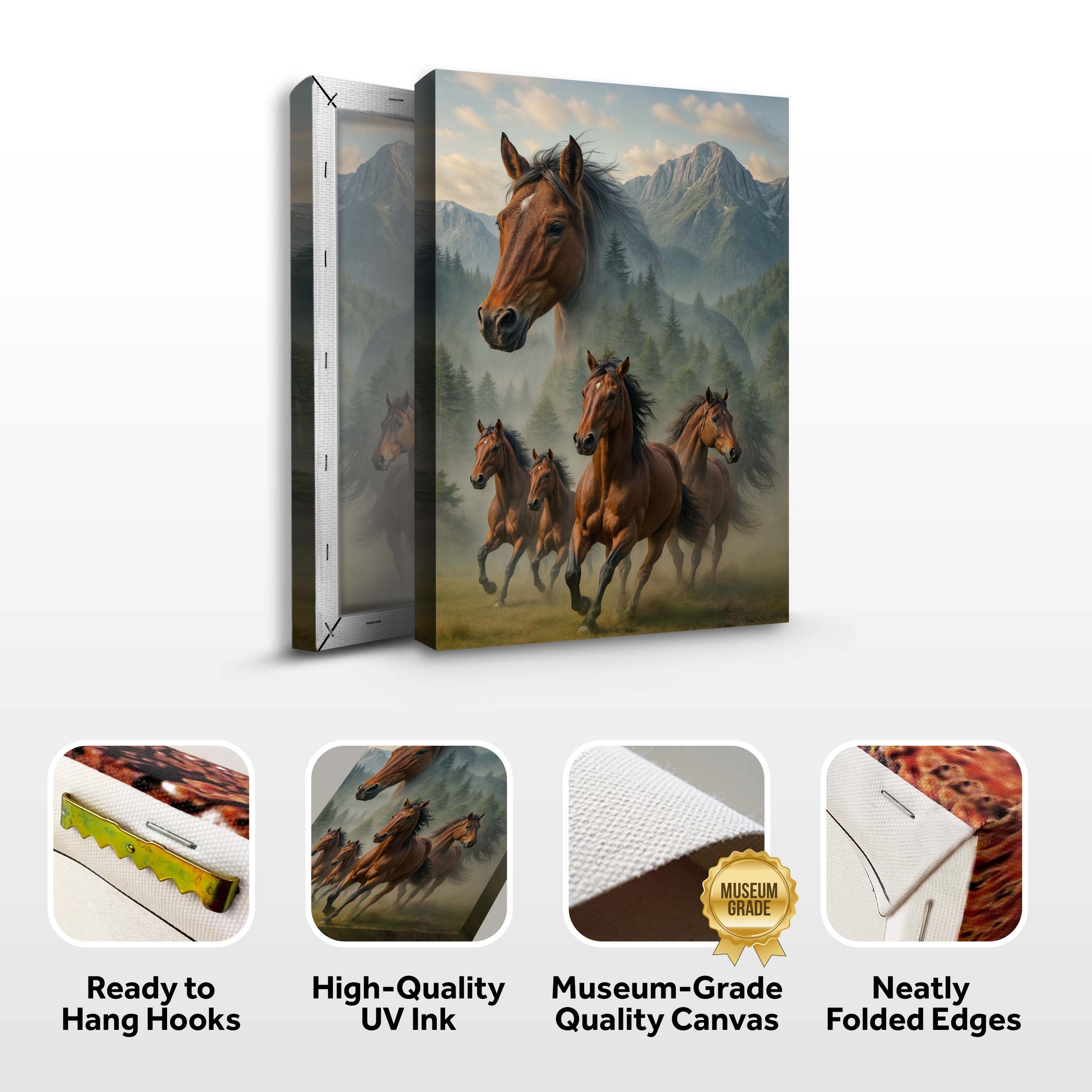 Galloping Horse Double Exposure Wall Art on sale at MyriadMart