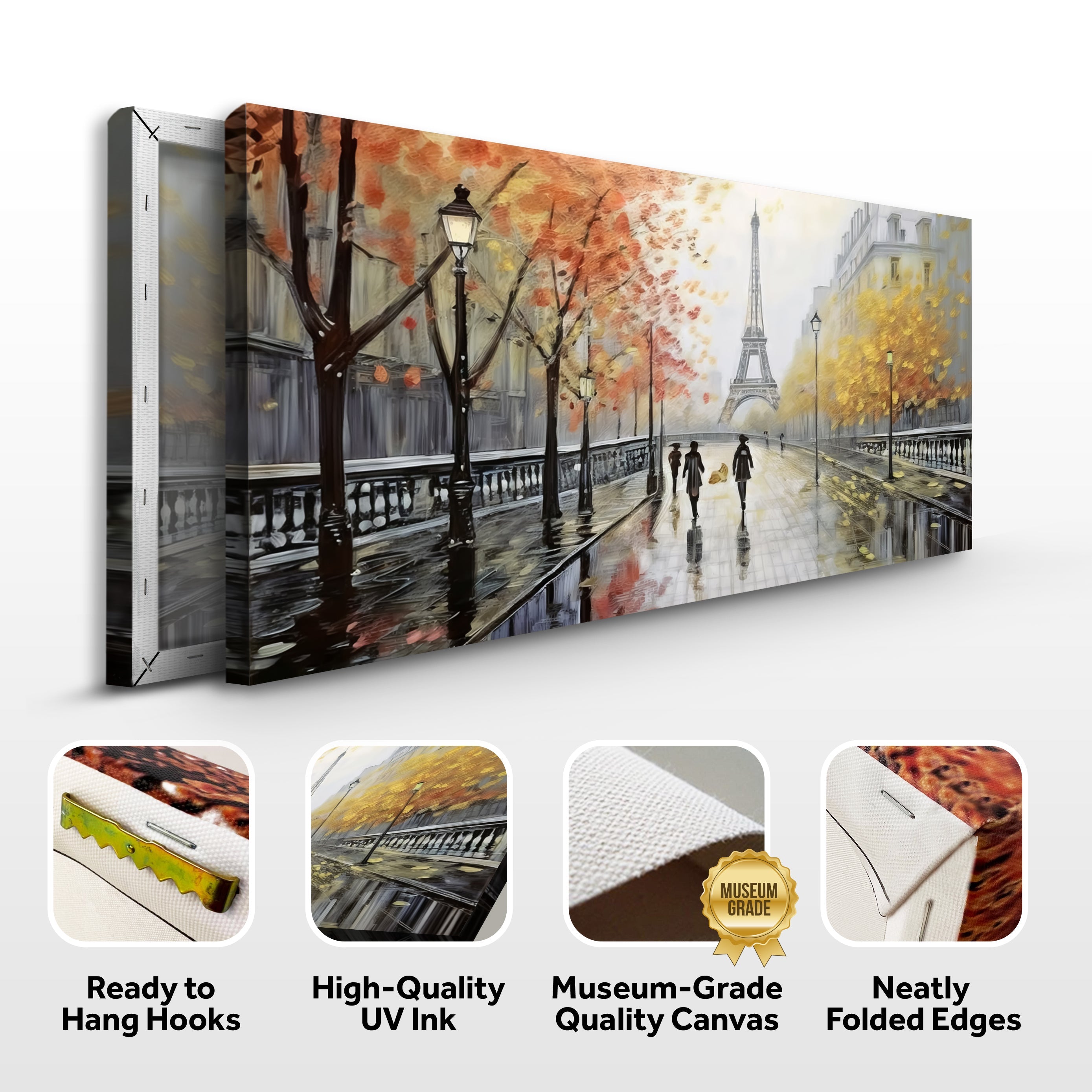 Parisian Rain Cityscape Impasto Wall Art on sale at MyriadMart