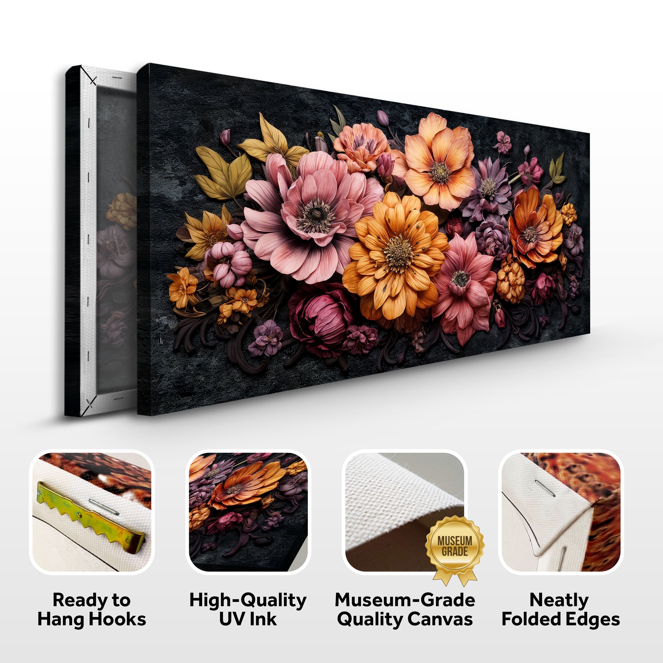 Colorful Floral Realistic Wall Art on sale at MyriadMart
