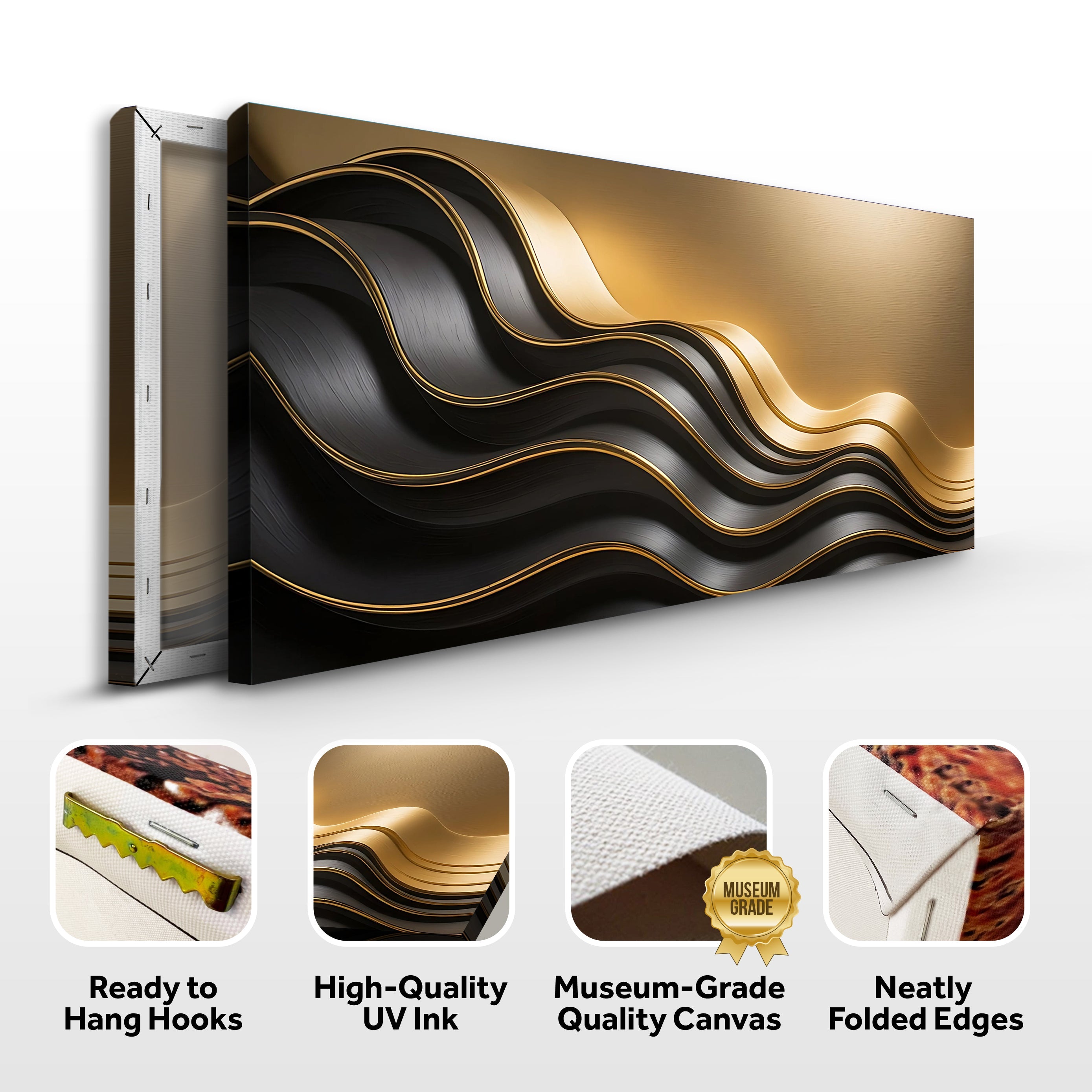 Black and Gold Minimalist Abstract Wall Art IV on sale at MyriadMart