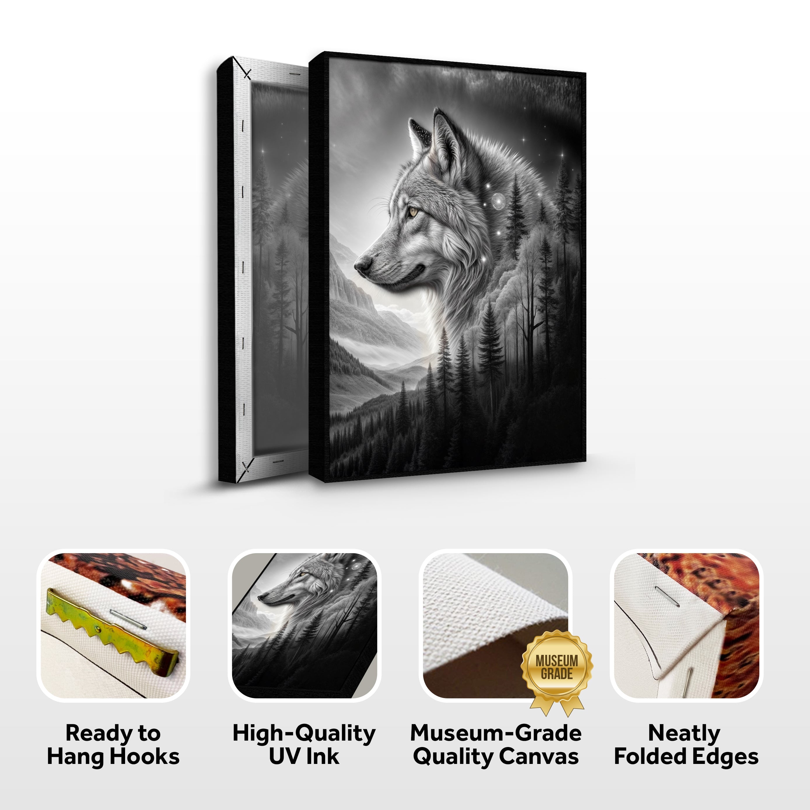 Wolf Double Exposure Wall Art II on sale at MyriadMart