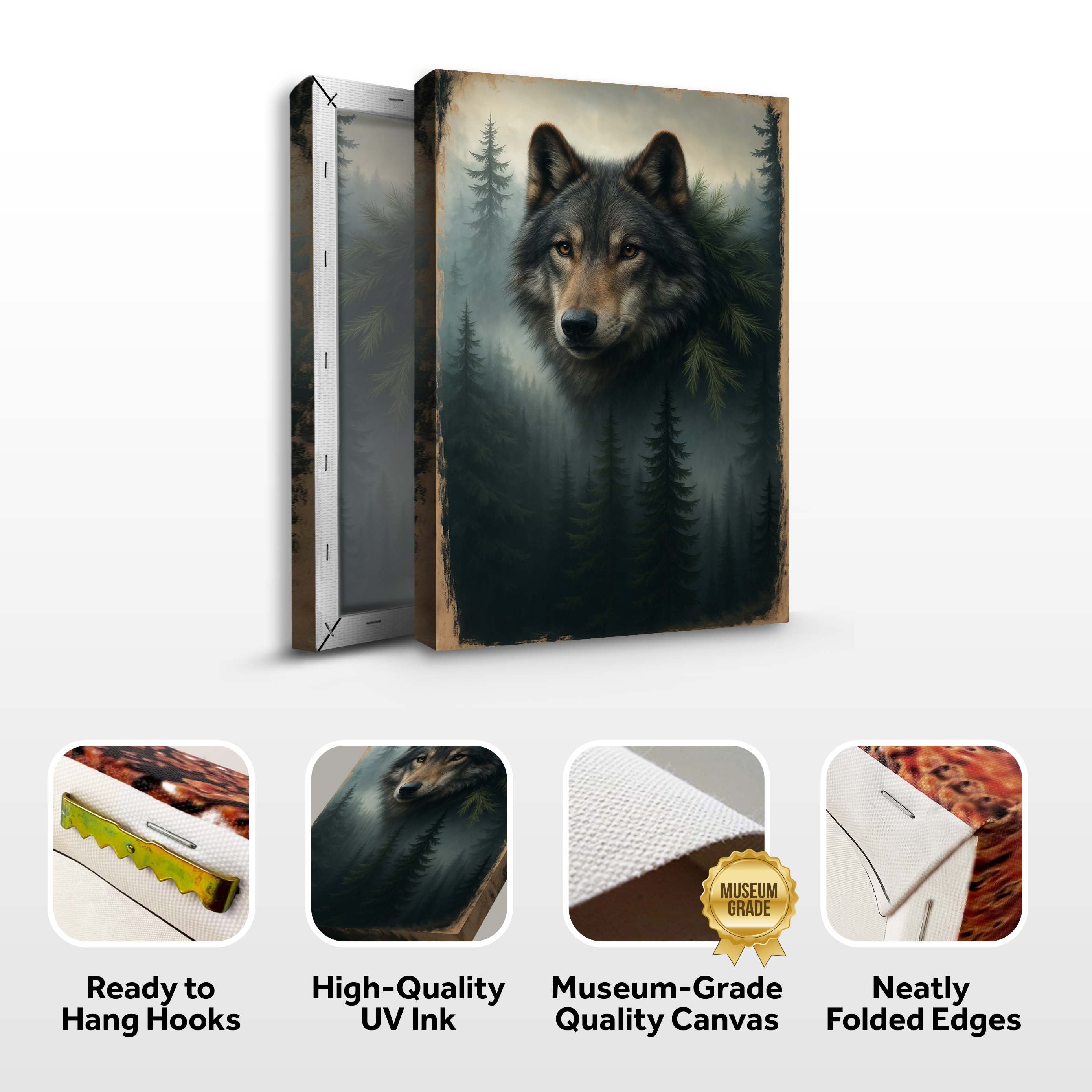 Wolf Double Exposure Wall Art V on sale at MyriadMart