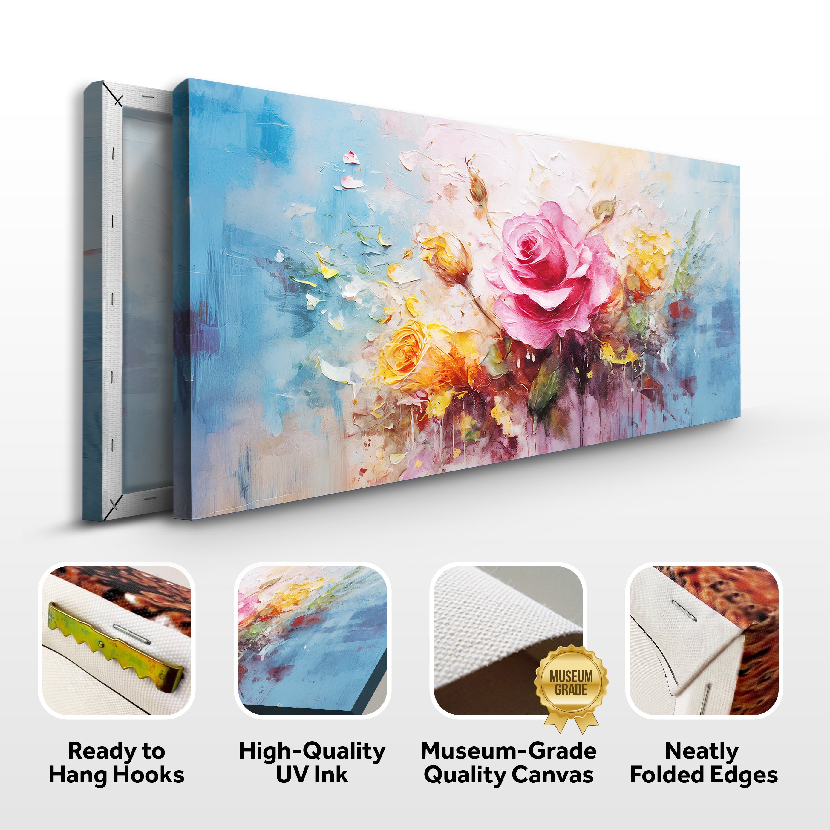 Rose Flower Impasto Wall Art on sale at MyriadMart