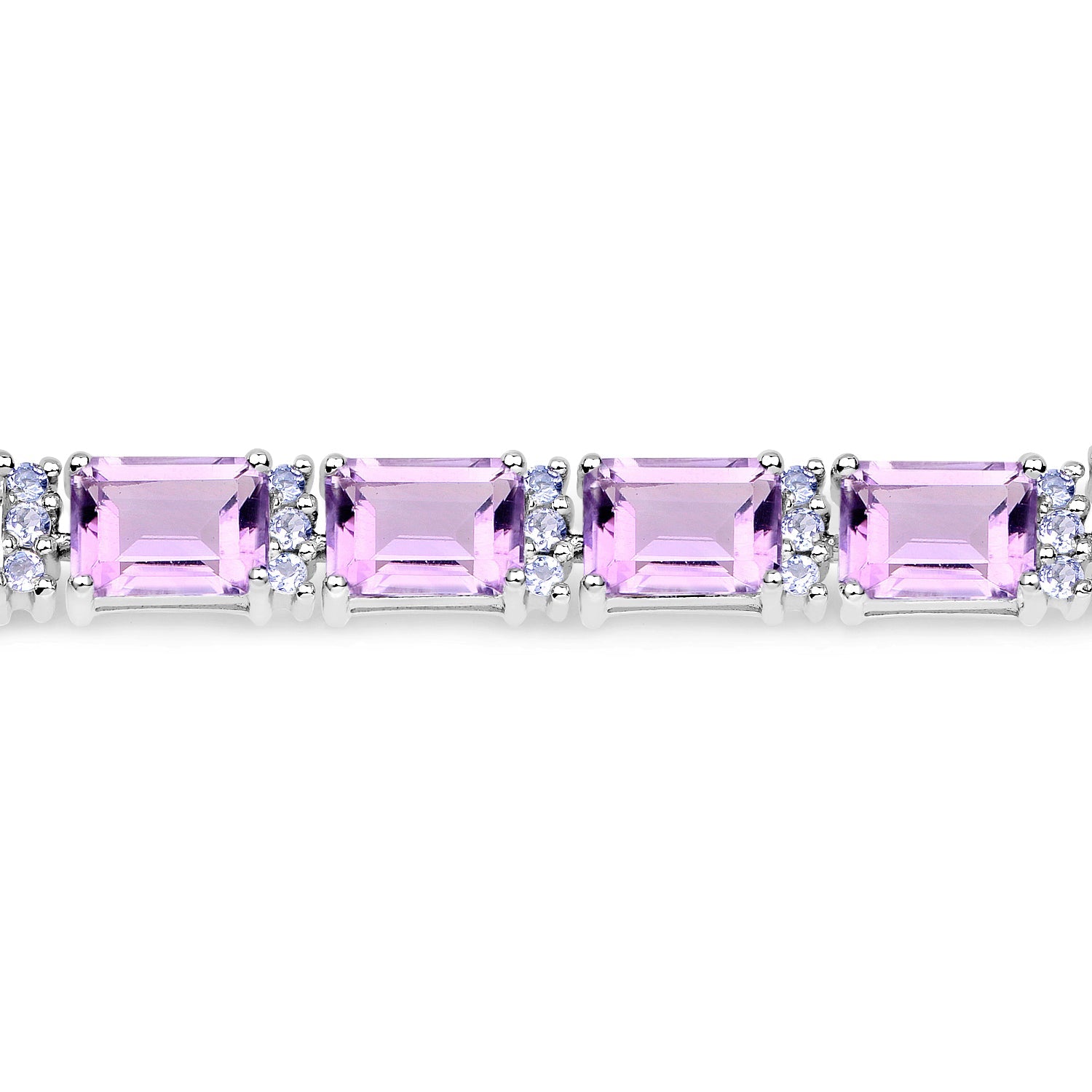 19.19 Carat Genuine Amethyst and Tanzanite .925 Sterling Silver Bracelet on sale at MyriadMart
