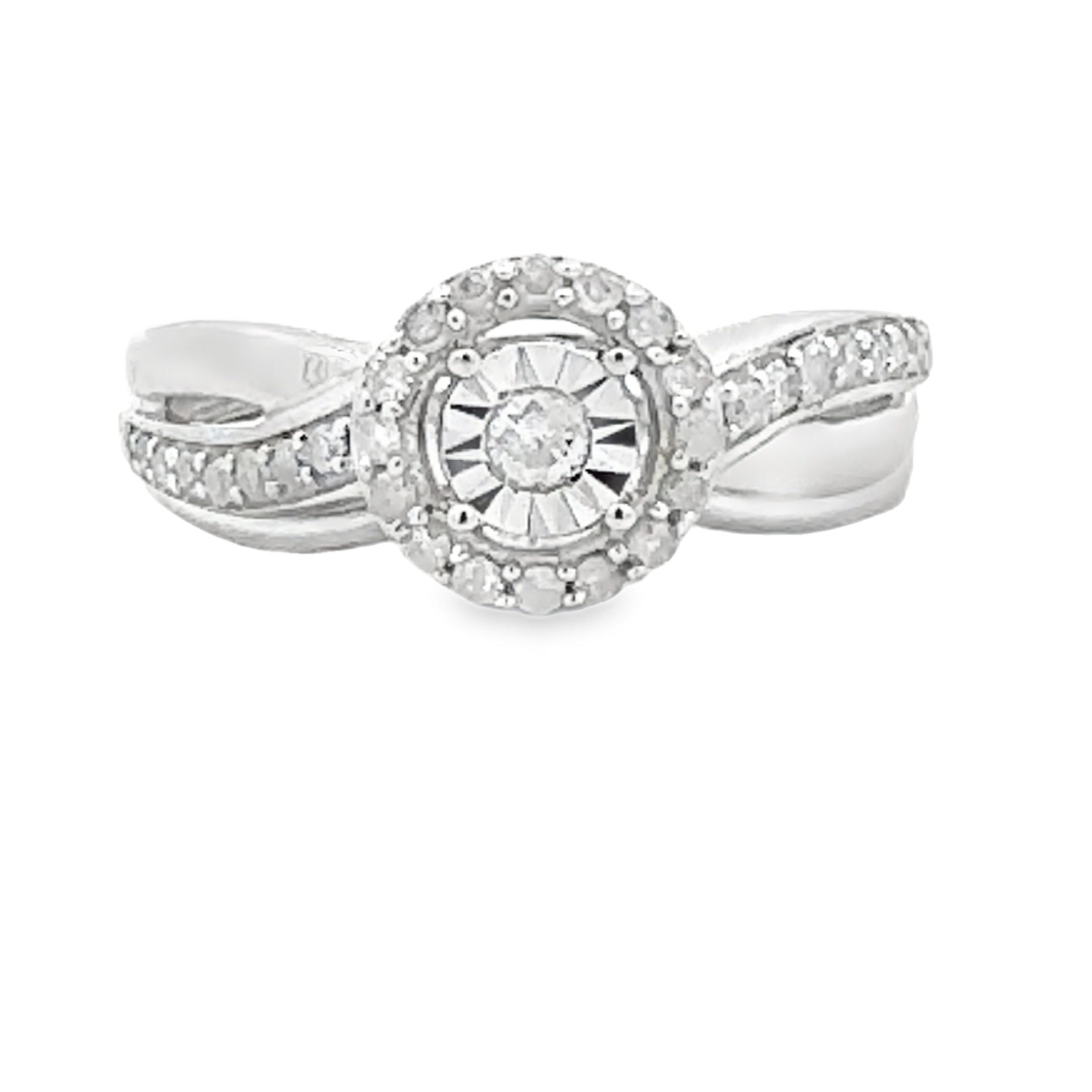 .25ct Diamond Engagement Ring Set Sterling Silver on sale at MyriadMart