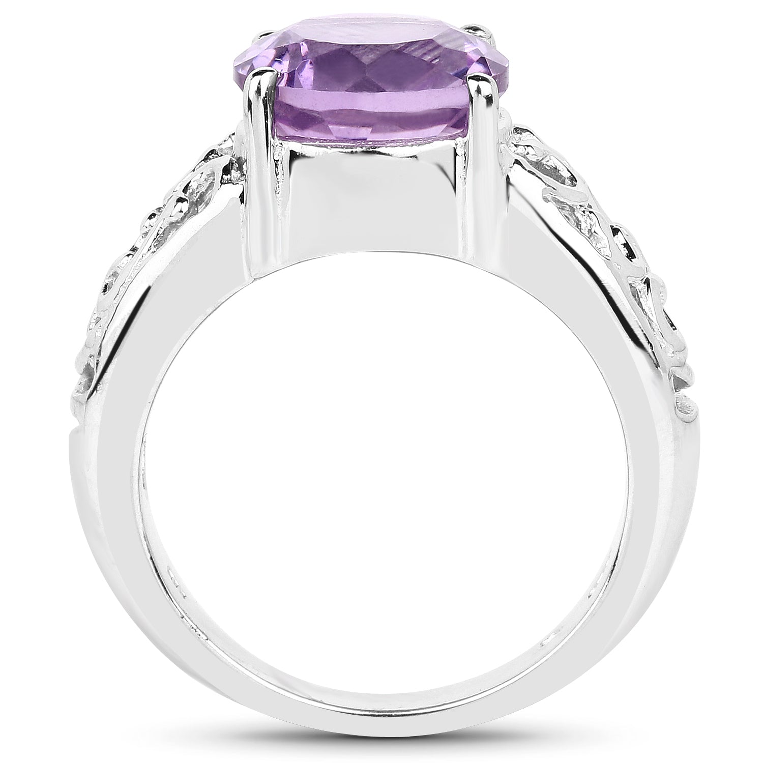 3.30 Carat Genuine Amethyst .925 Sterling Silver Ring on sale at MyriadMart