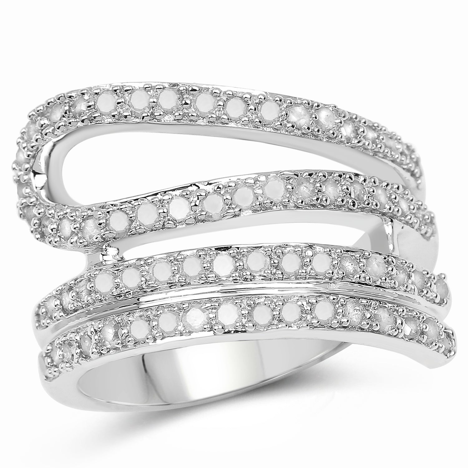 0.83 Carat Genuine White Diamond .925 Sterling Silver Ring on sale at MyriadMart