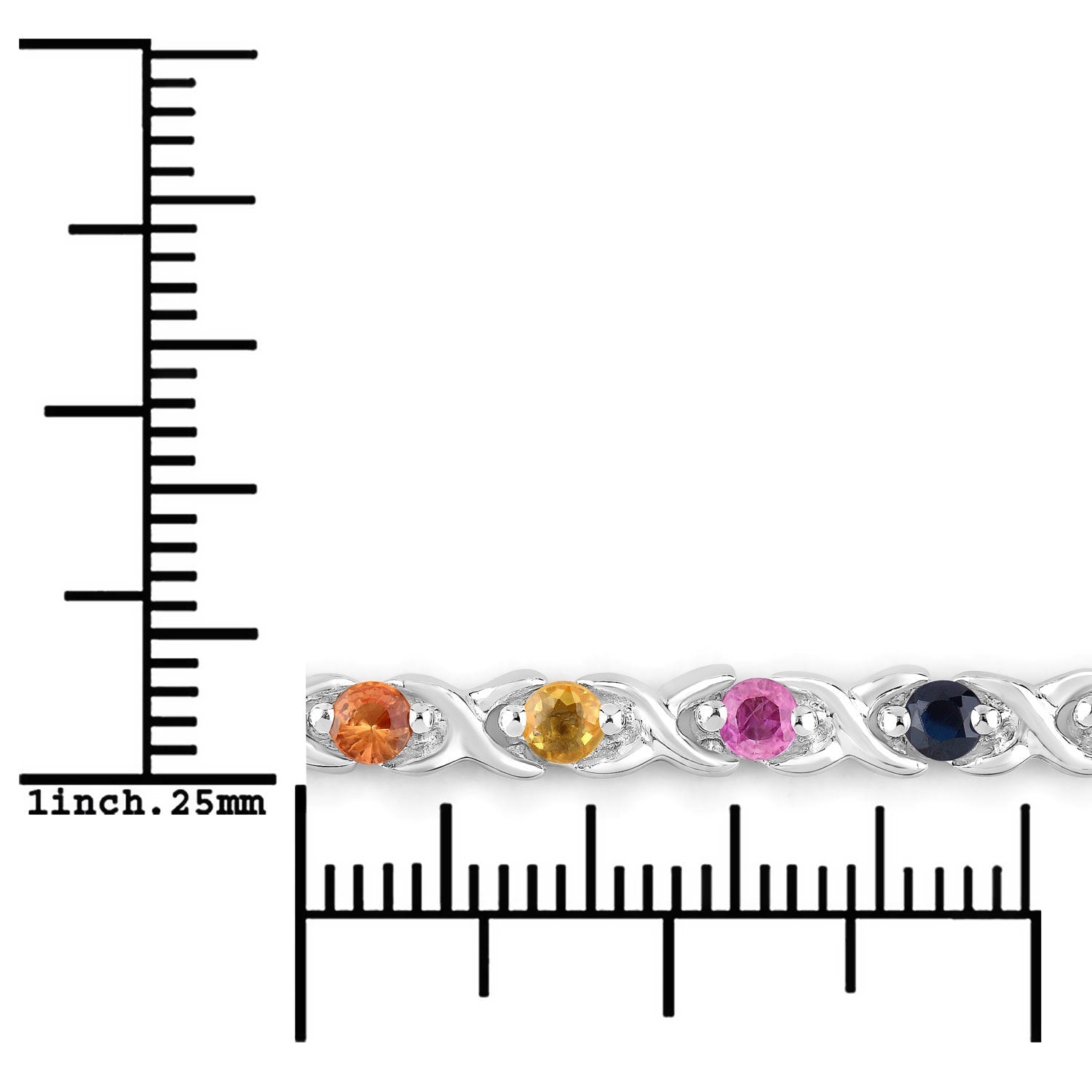 0.88 Carat Genuine Multi Sapphire .925 Sterling Silver Bracelet on sale at MyriadMart
