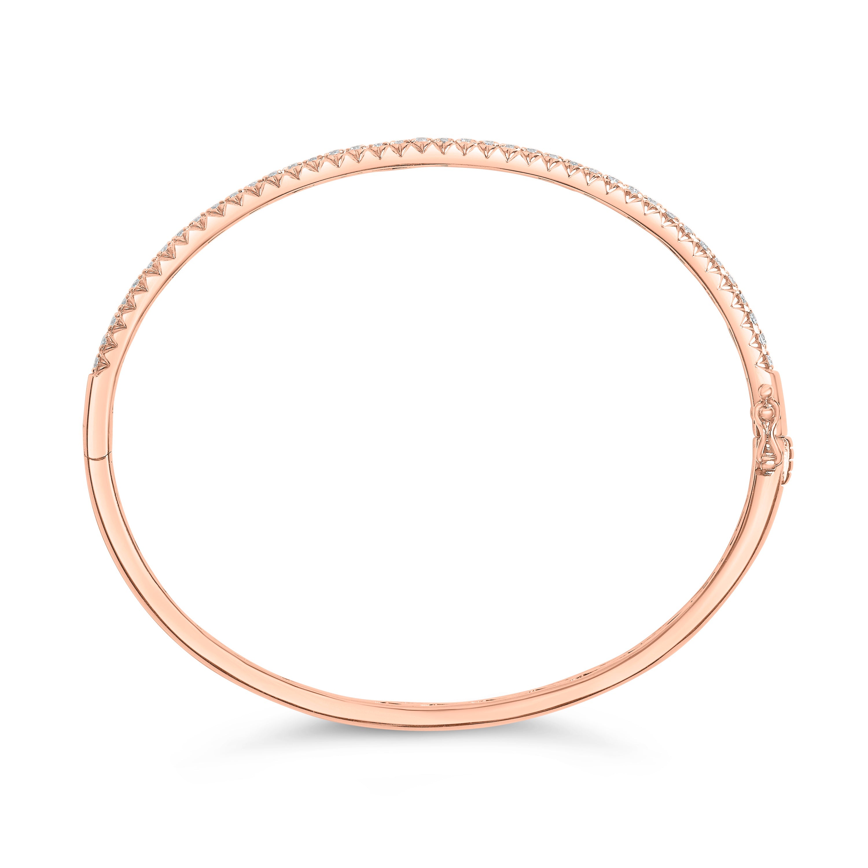 14K Rose Gold 1.00 Cttw Half Eternity Diamond Bangle Bracelet G-H Color, SI2-I1 Clarity - 7" Inches on sale at MyriadMart