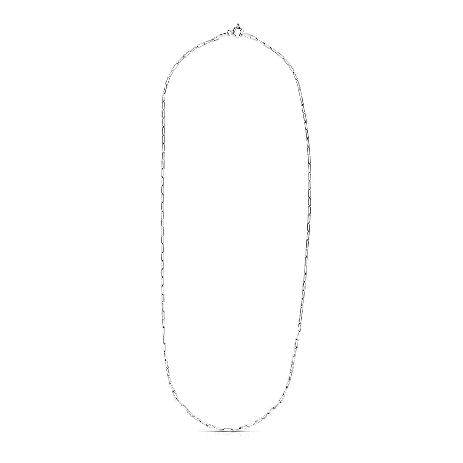 Sterling Silver Rhodium Plated Paperclip Chain 1.8 mm on sale at MyriadMart