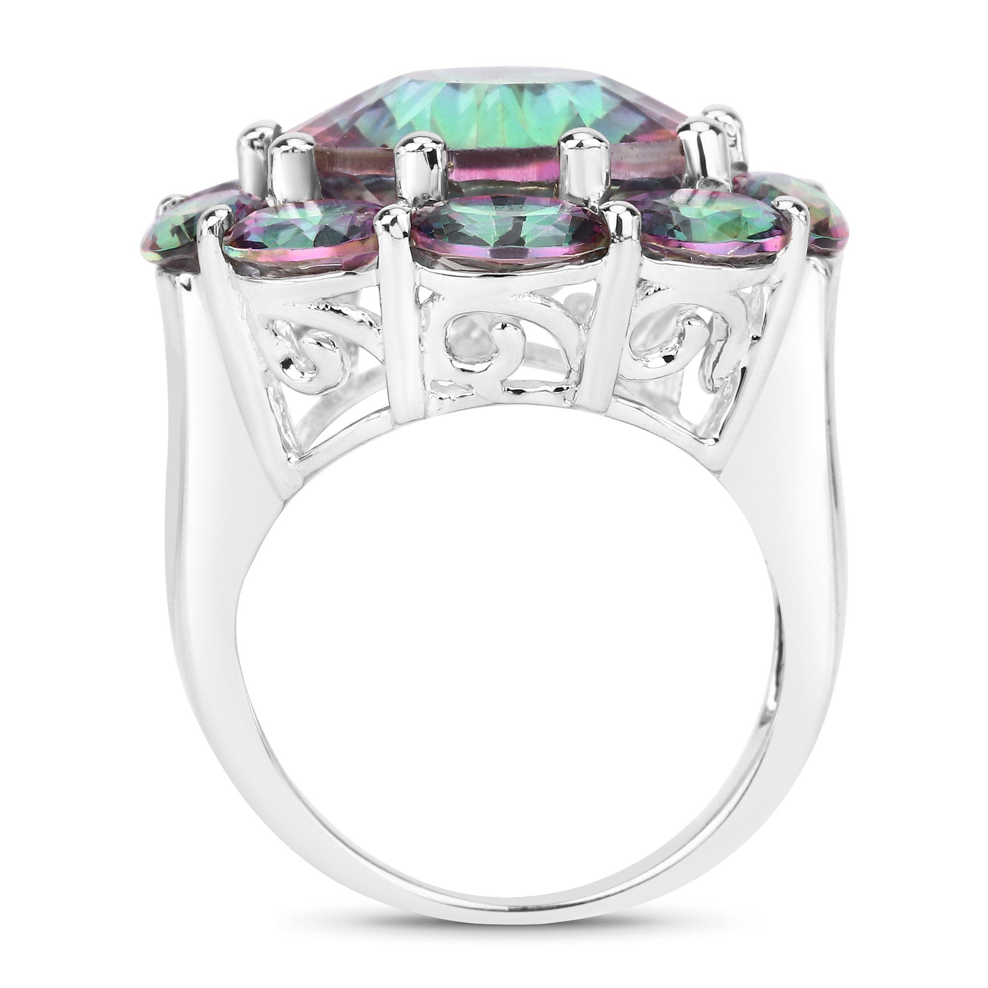 11.45 Carat Genuine Rainbow Quartz .925 Sterling Silver Ring on sale at MyriadMart