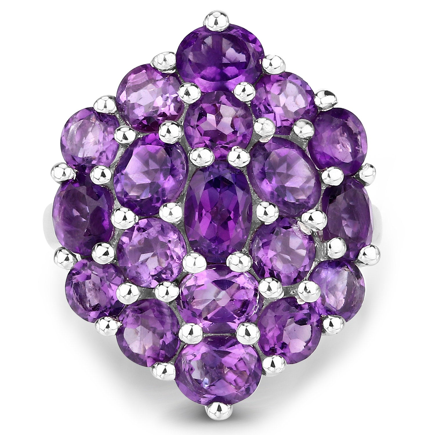 5.44 Carat Genuine Amethyst .925 Sterling Silver Ring on sale at MyriadMart