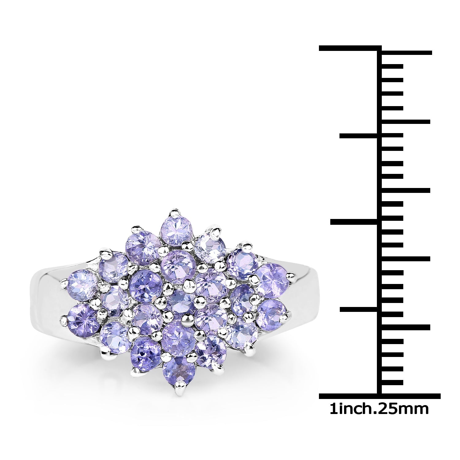 1.61 Carat Genuine Tanzanite .925 Sterling Silver Ring on sale at MyriadMart