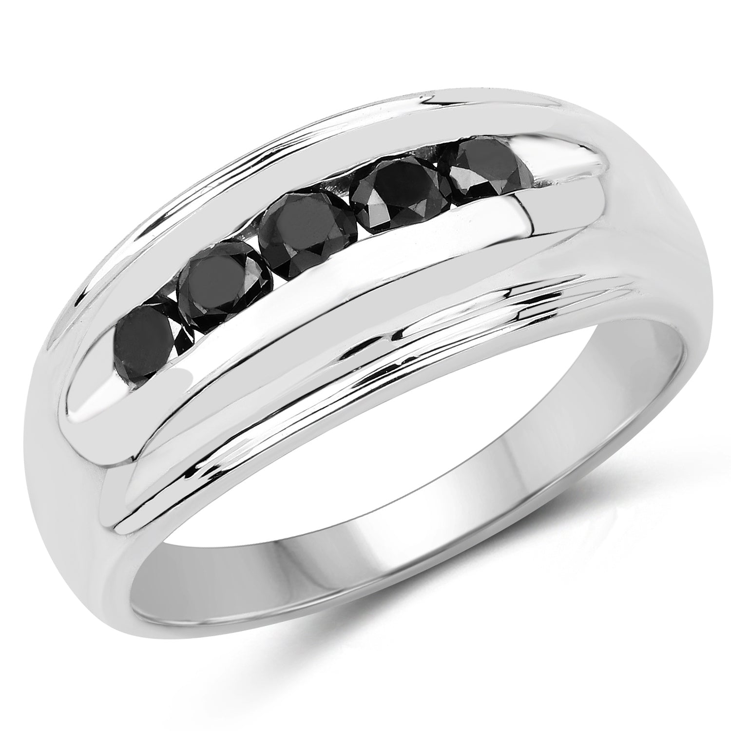 0.50 Carat Genuine Black Diamond .925 Sterling Silver Ring on sale at MyriadMart