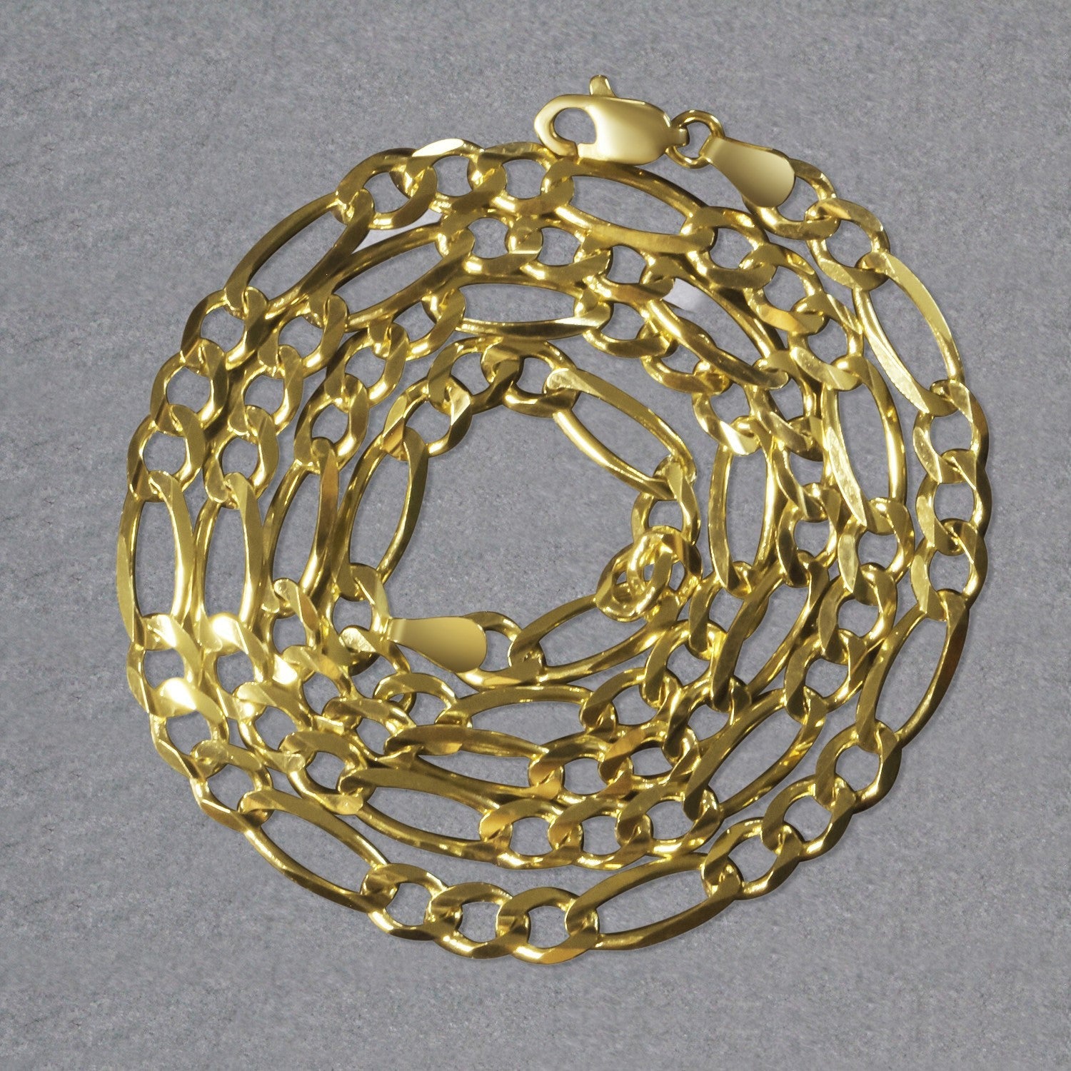 10K Yellow Gold Solid Figaro Chain 4.50 mm on sale at MyriadMart
