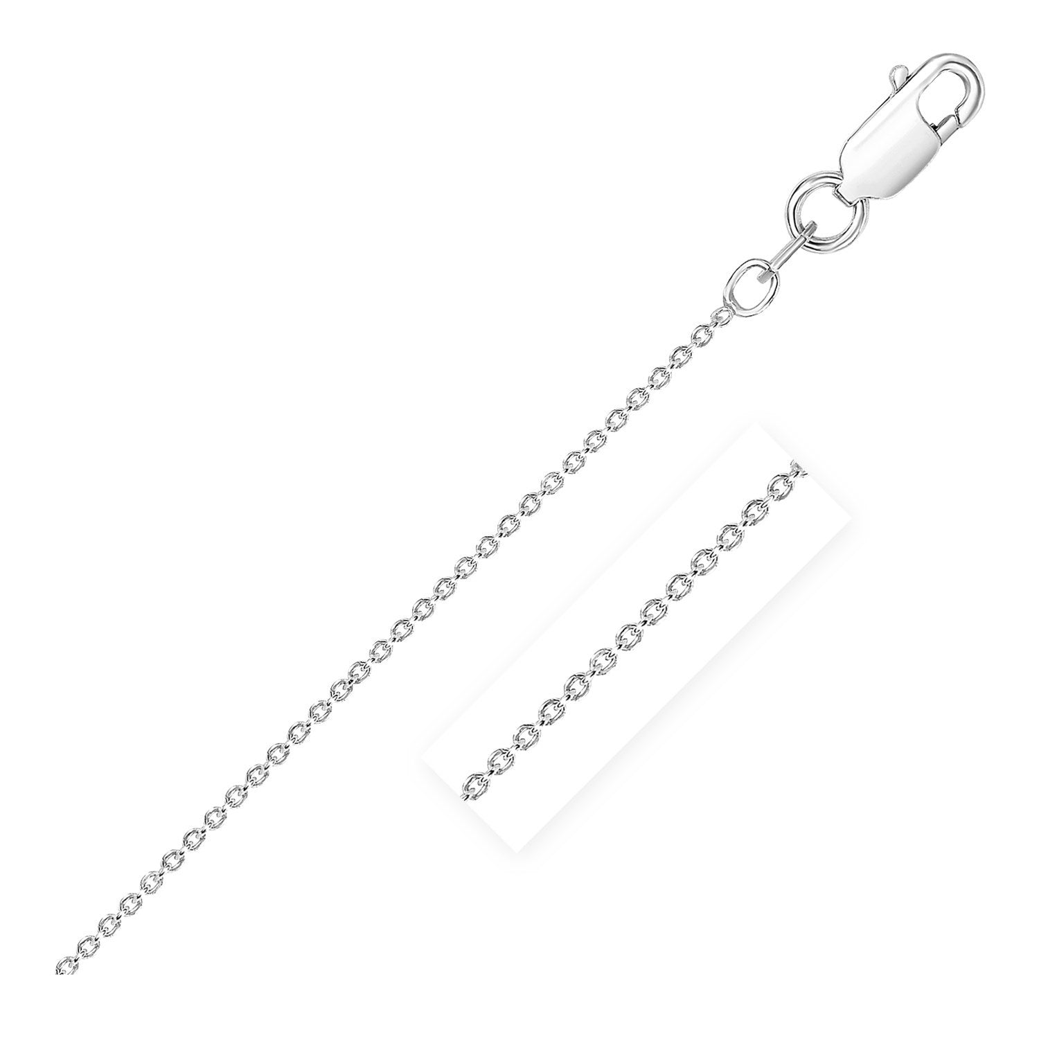 Sterling Silver Rhodium Plated Round Cable Chain 2.1 mm on sale at MyriadMart
