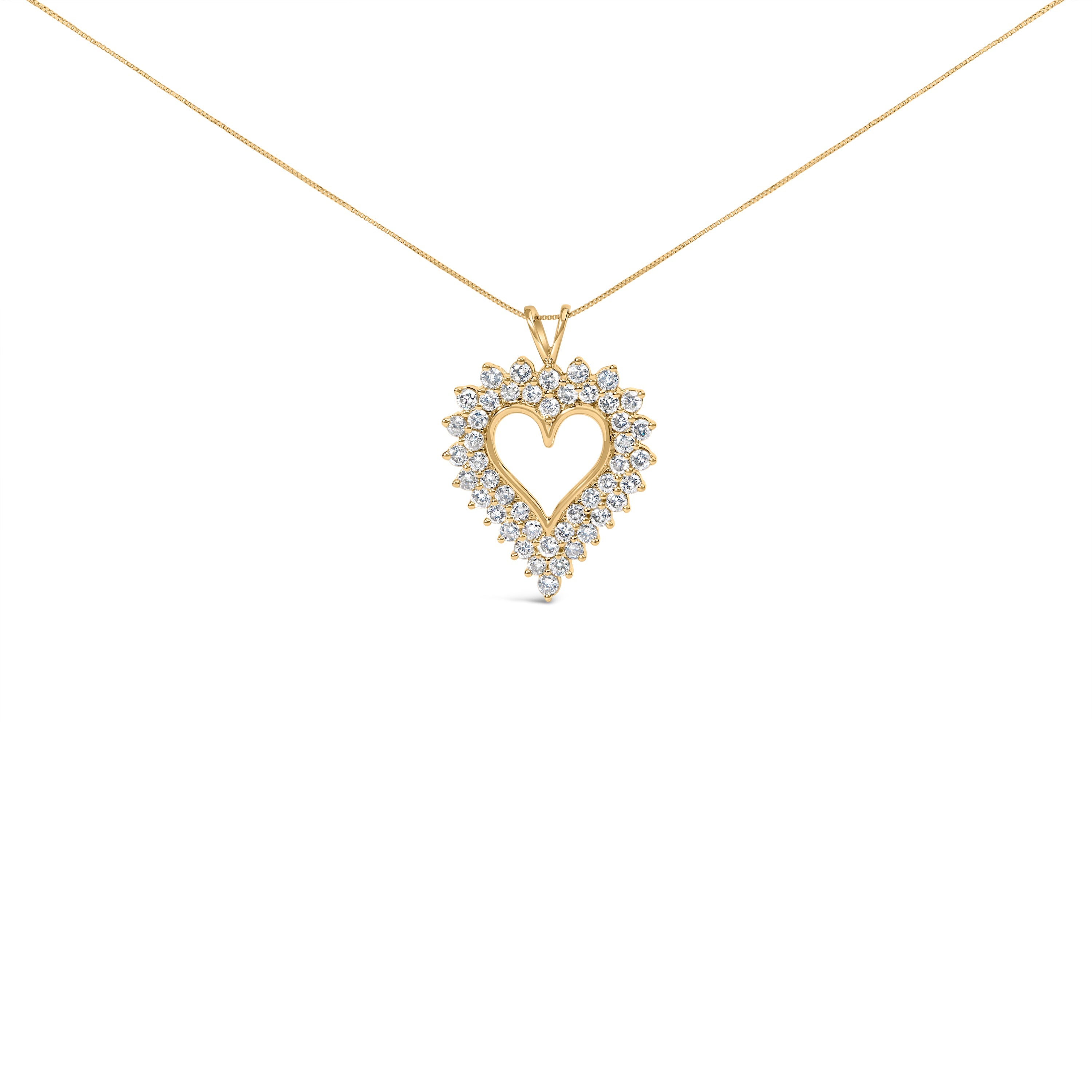14K Yellow Gold Plated .925 Sterling Silver 3.00 Cttw Round Cut Diamond Cluster Heart 18" Pendant Necklace K-L Color, I1-I2 Clarity on sale at MyriadMart