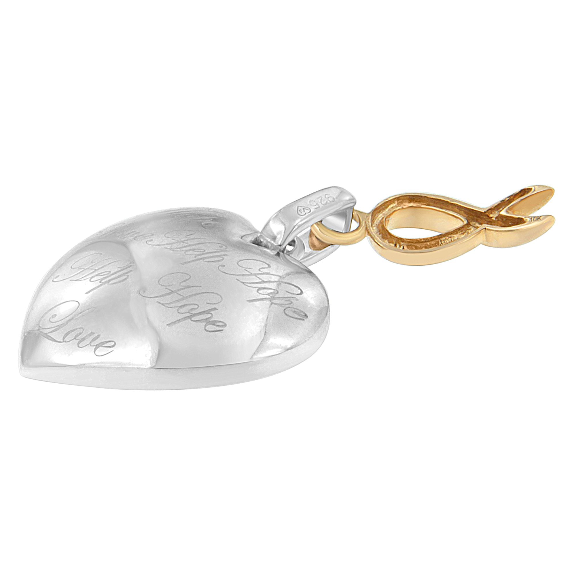 10K Yellow Gold Over Silver Heart Pendant Necklace on sale at MyriadMart