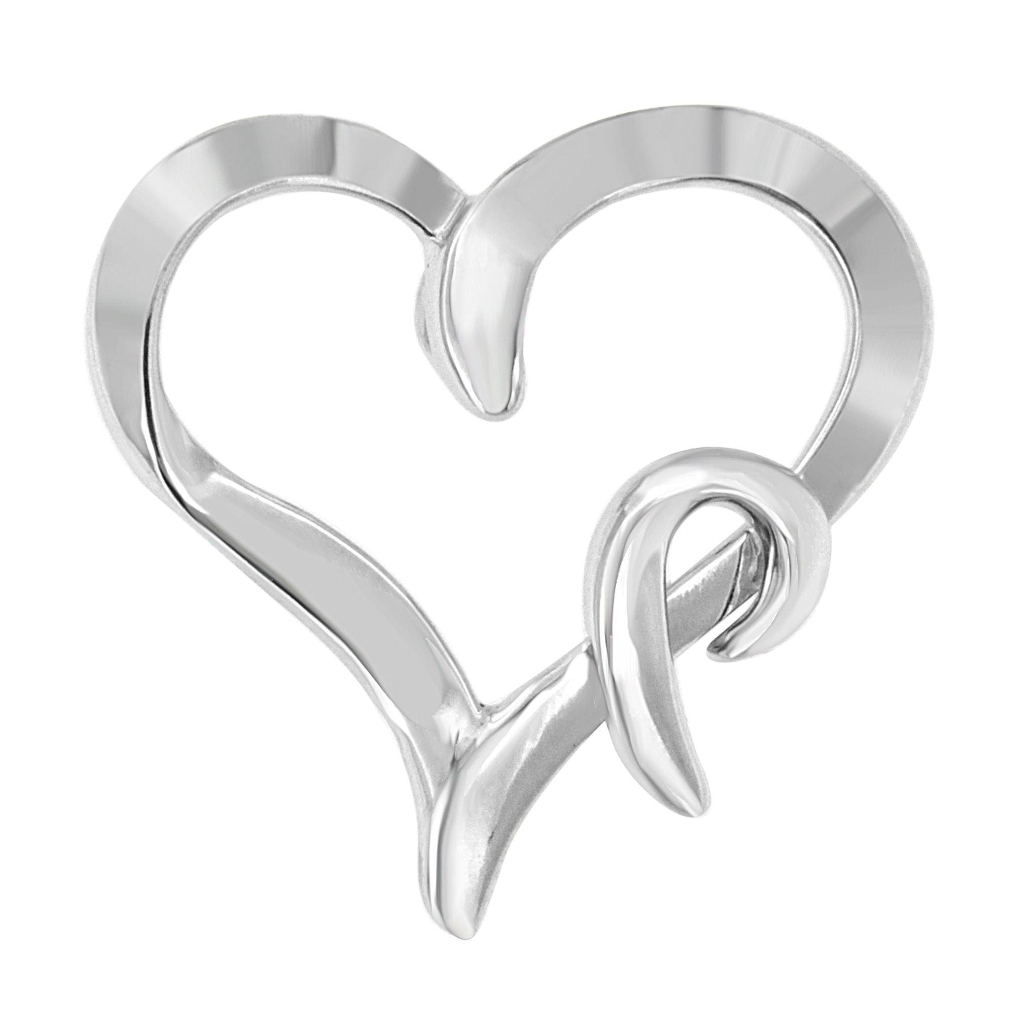 .925 Sterling Silver Heart Shaped Pendant Necklace on sale at MyriadMart