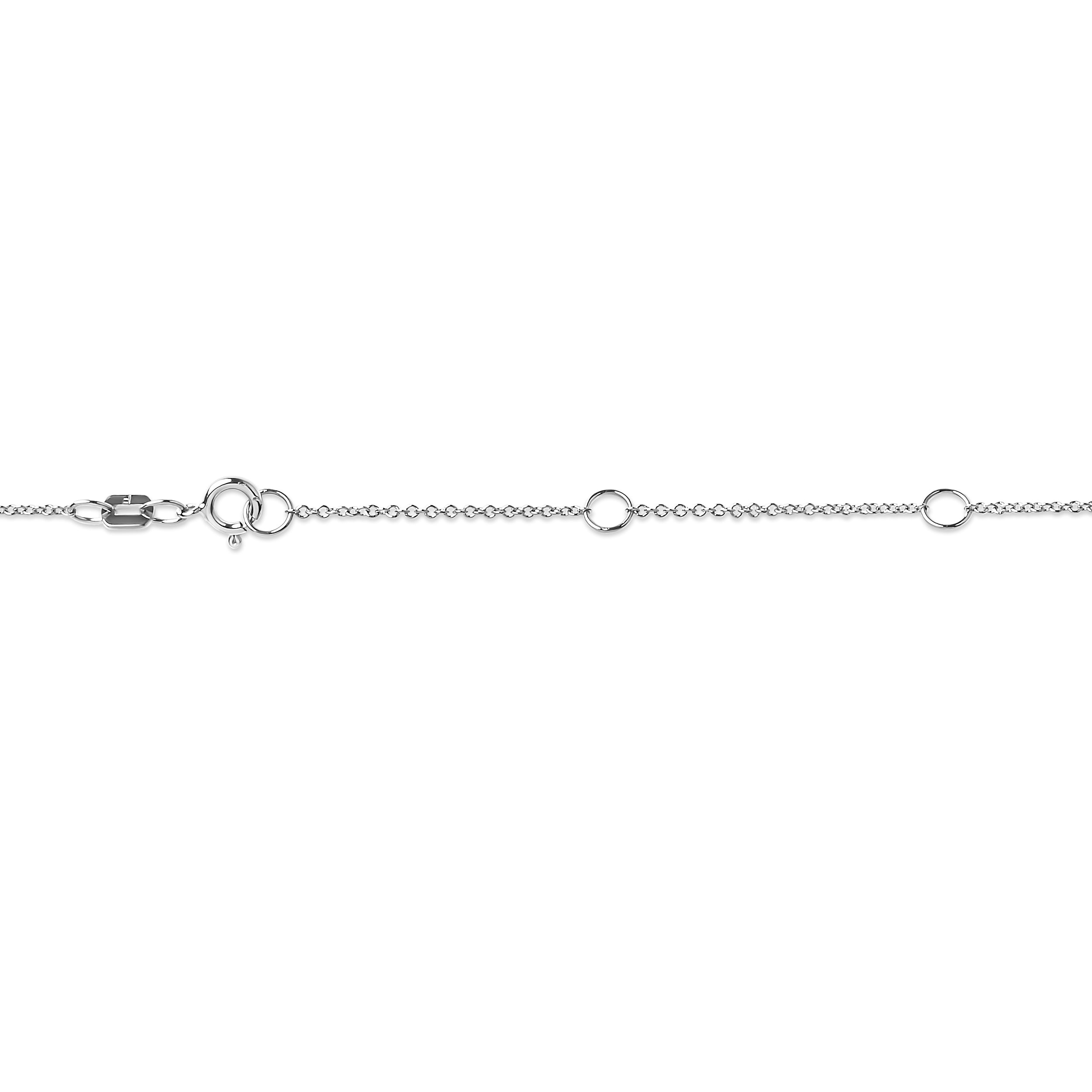 AGS Certified 10K White Gold 1/3 Cttw Bezel Set Round Diamond Solitaire 16-18" Adjustable Pendant Necklace I-J Color, SI1-SI2 Clarity on sale at MyriadMart